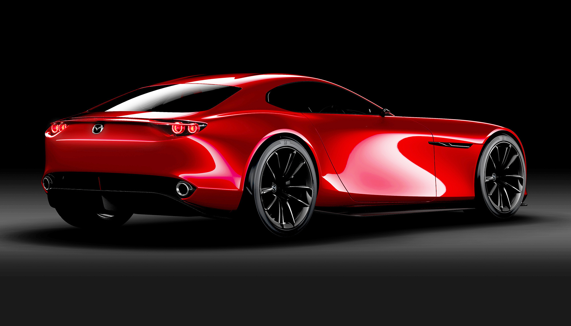 Dark background car, Red Mazda RX Vision, 2000x1150 HD Desktop