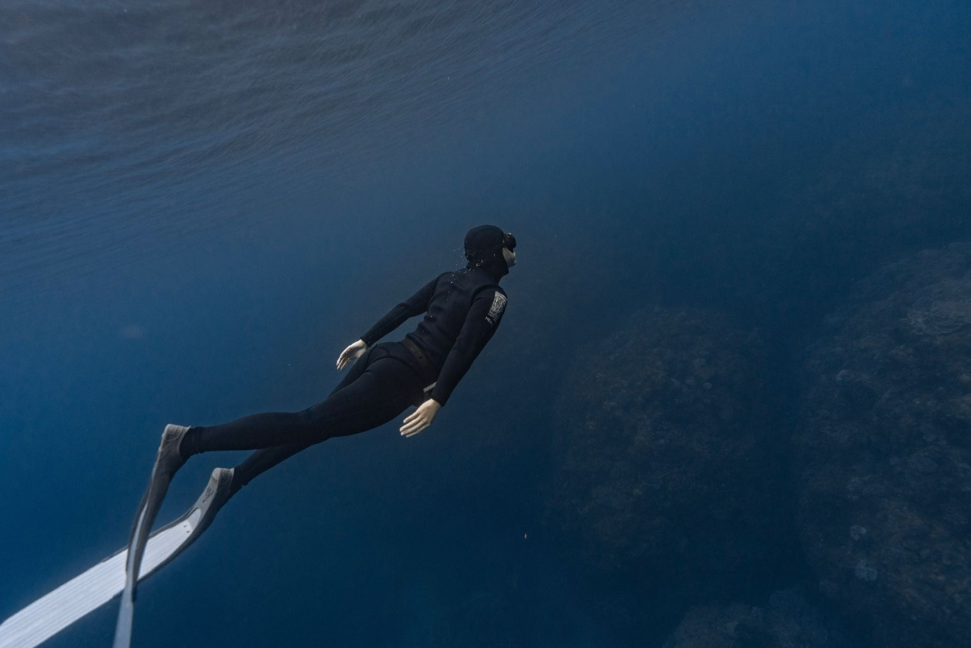 Freediving: Underwater swimming without protective and breathing equipment, Extreme water sport. 2000x1340 HD Wallpaper.