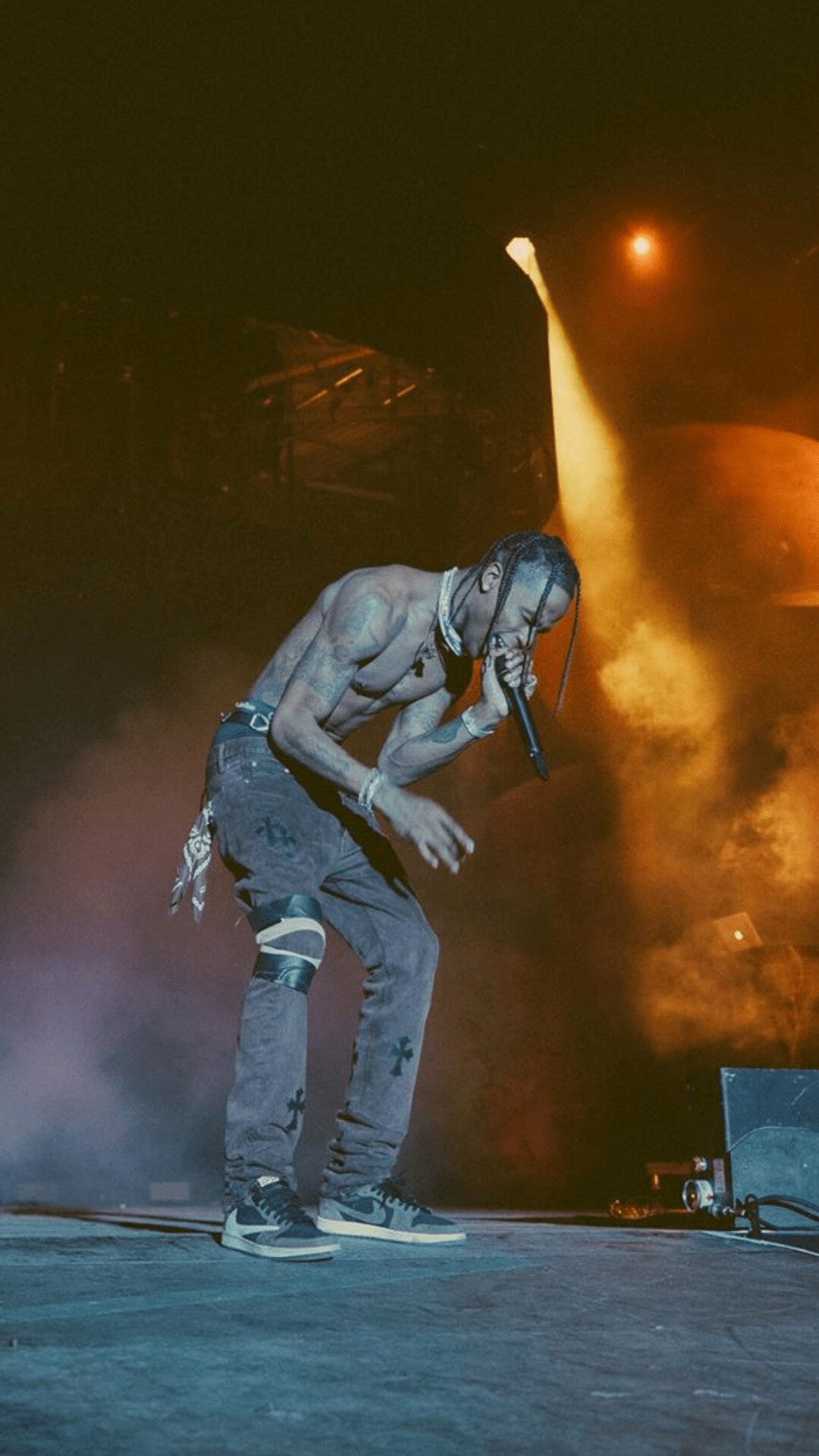 Travis Scott: A protege to Kanye West in 2012, La Flame. 1080x1920 Full HD Background.