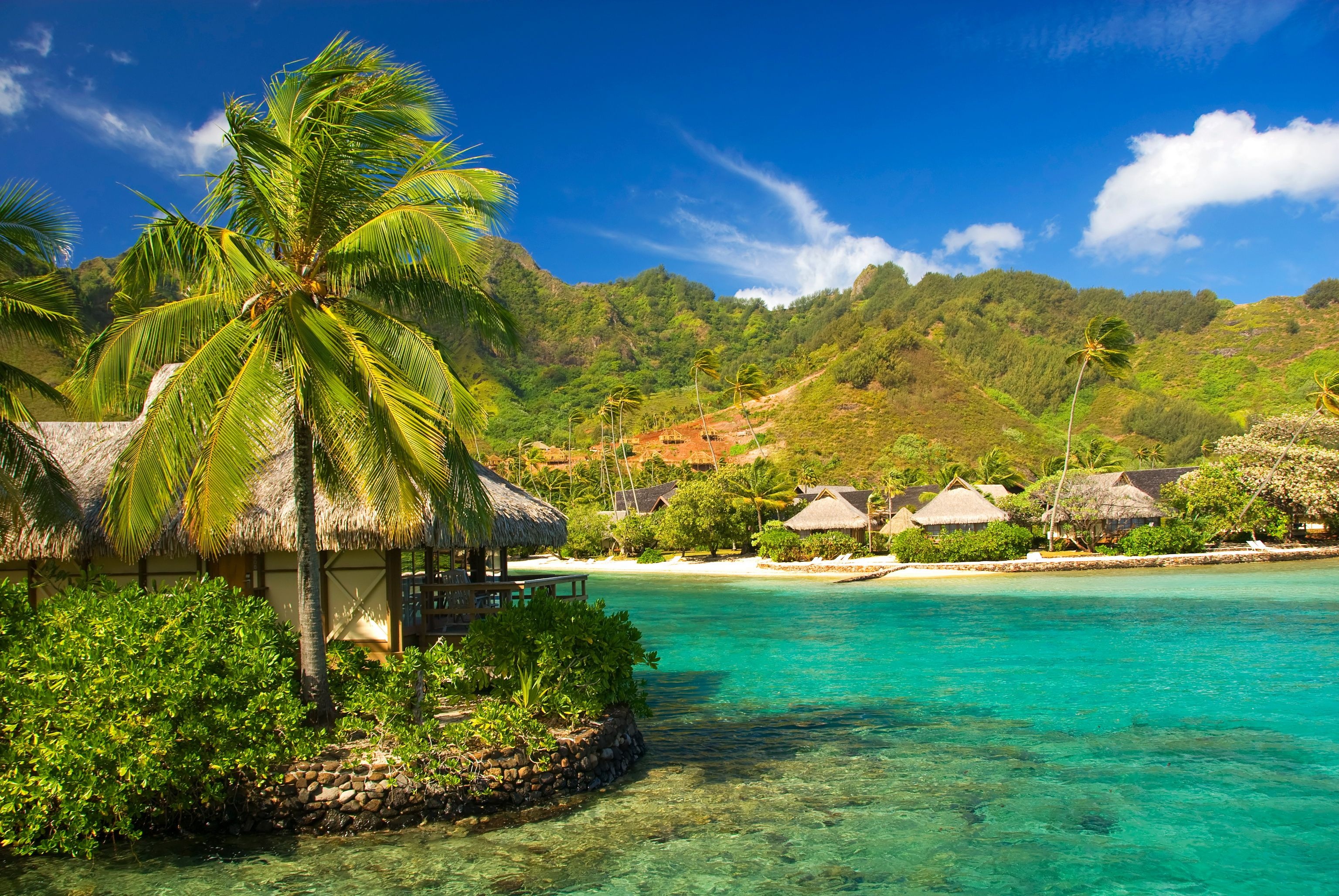 Moorea island, Tropical escapade, Pristine beaches, Natural serenity, 3080x2060 HD Desktop