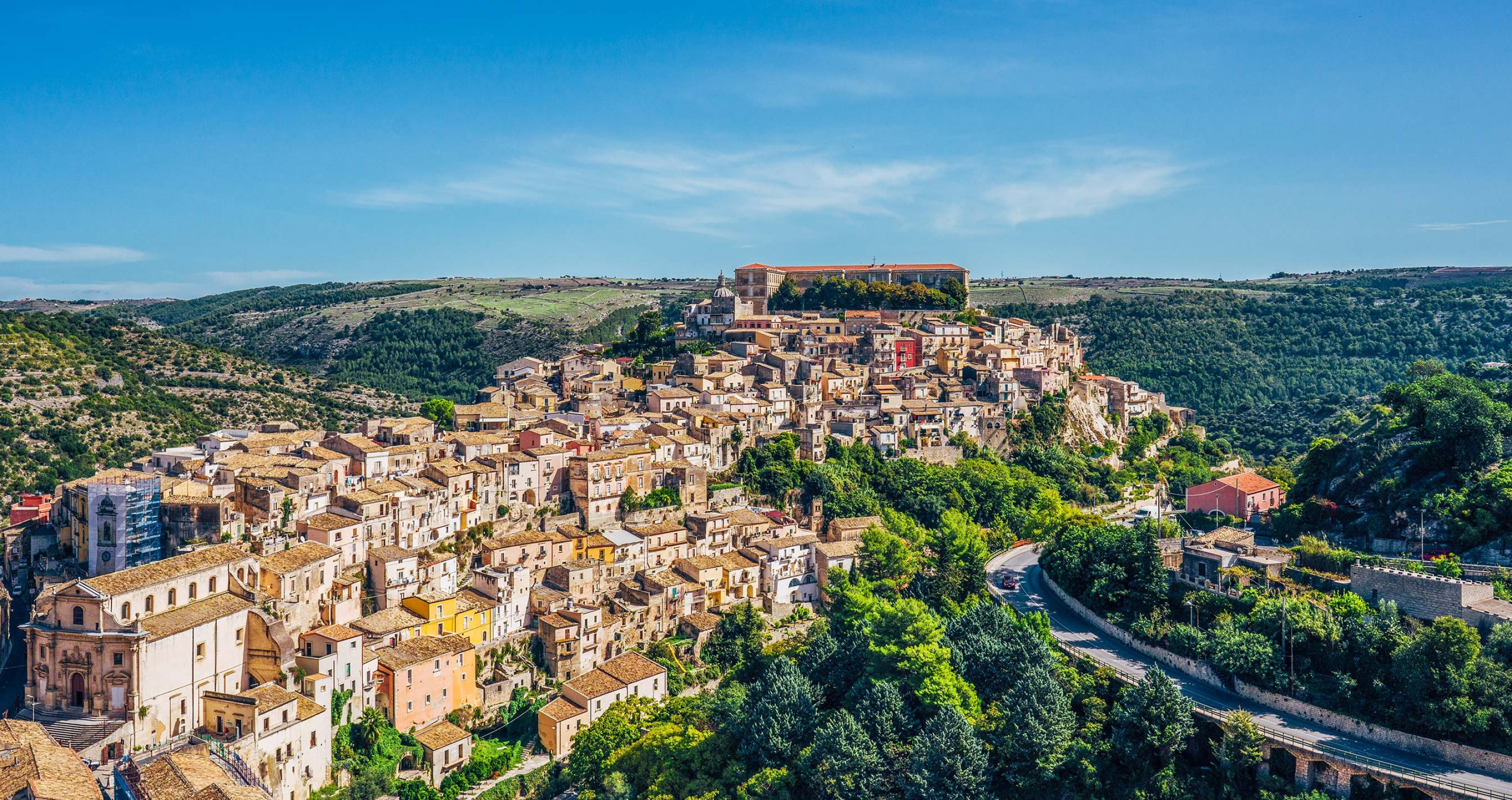 Ragusa charm, Historic streets, Sicilian beauty, Cultural heritage, 3000x1590 HD Desktop
