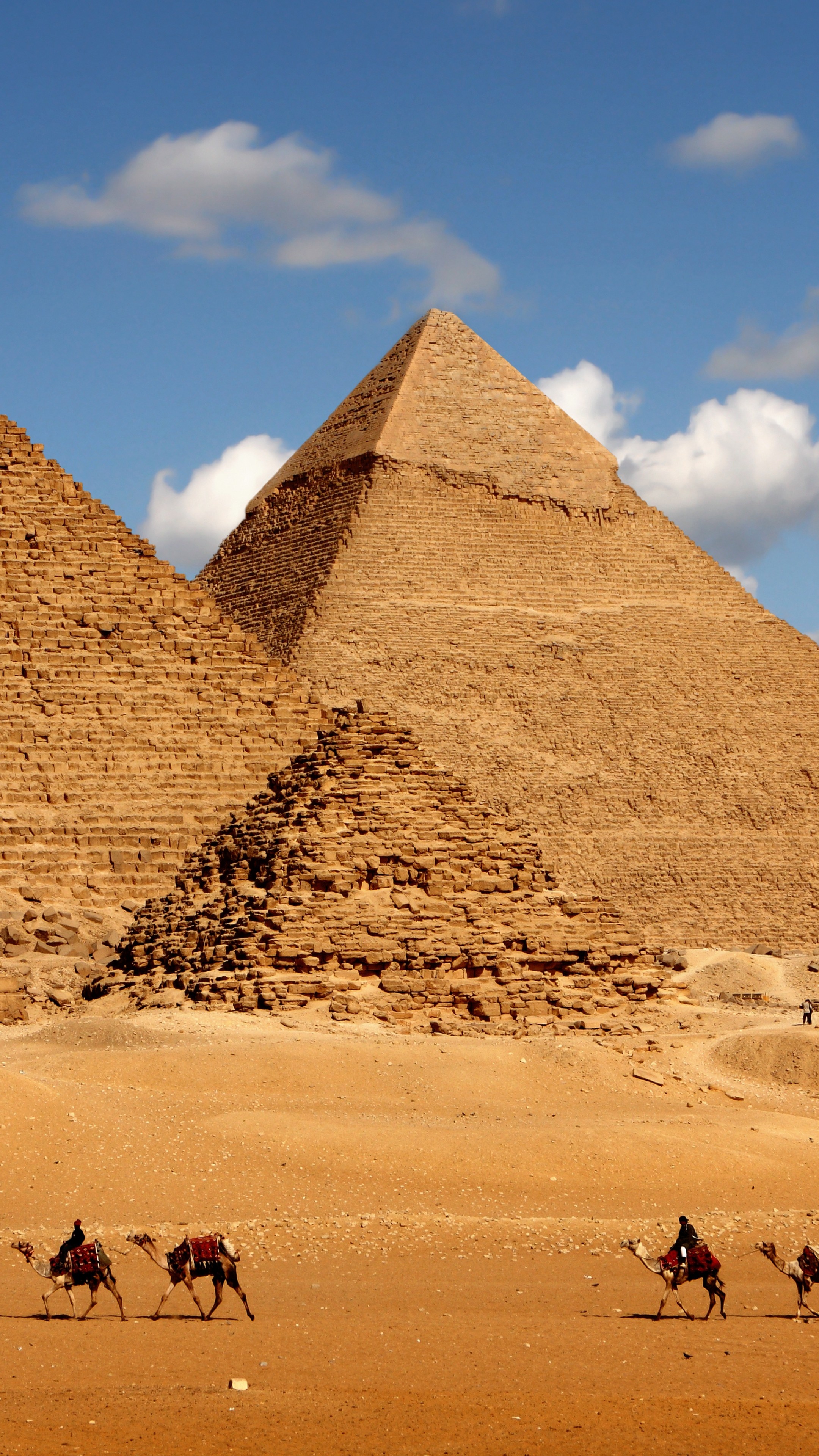Pyramids of Giza, Egypt's camel adventure, Travel wallpaper, Memorable journey, 2160x3840 4K Handy