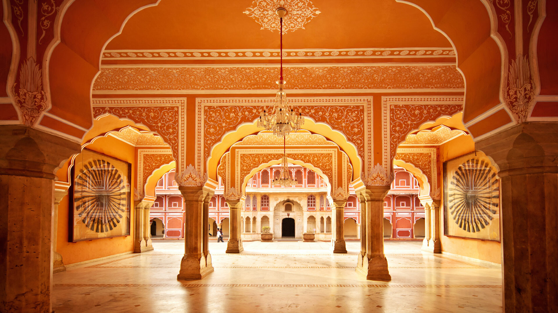 India: The Maharaja's Palace, Jaipur, City Palace. 1920x1080 Full HD Background.