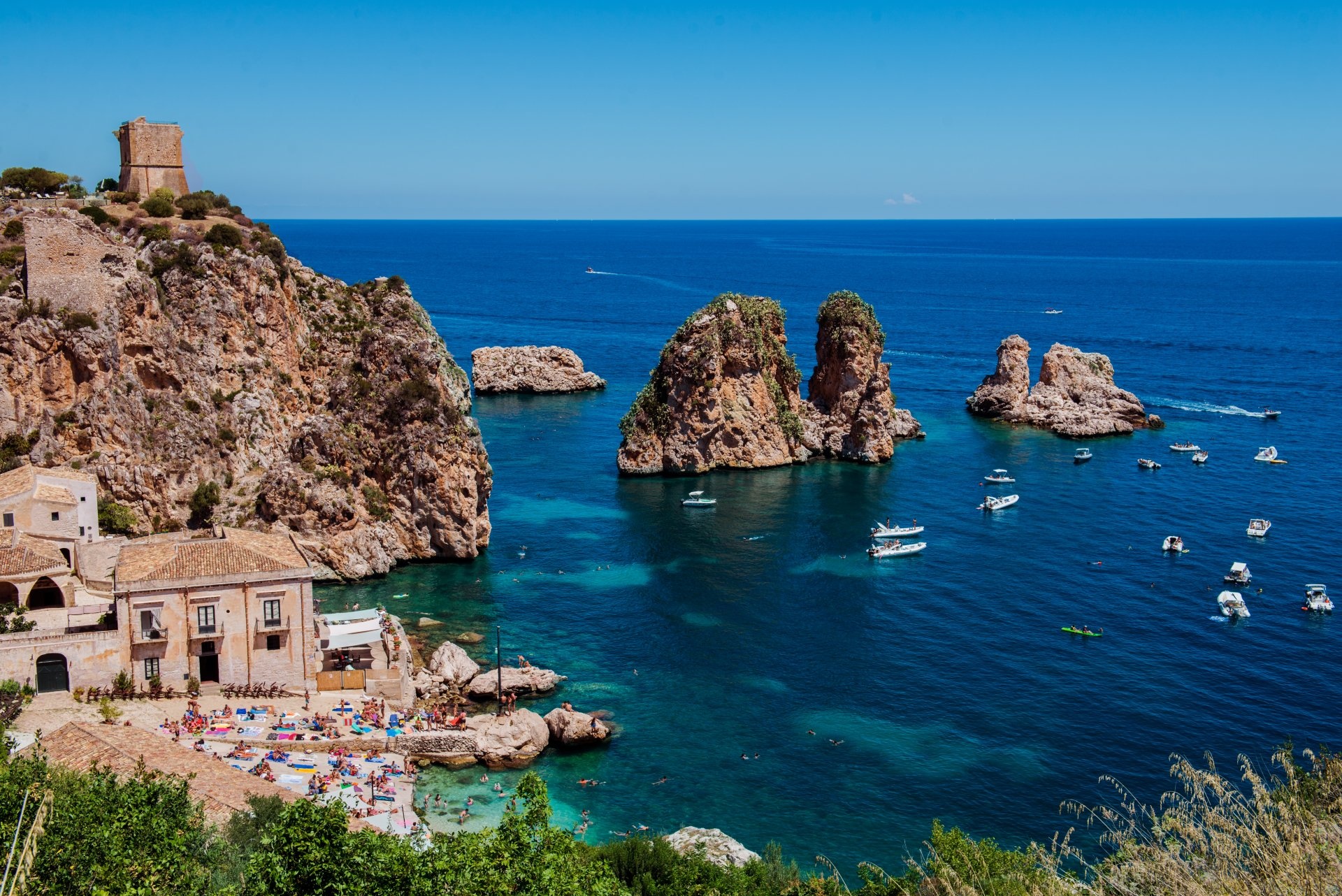 Sicilian coast, Breathtaking scenery, Serene beaches, Coastal escapade, 1920x1290 HD Desktop