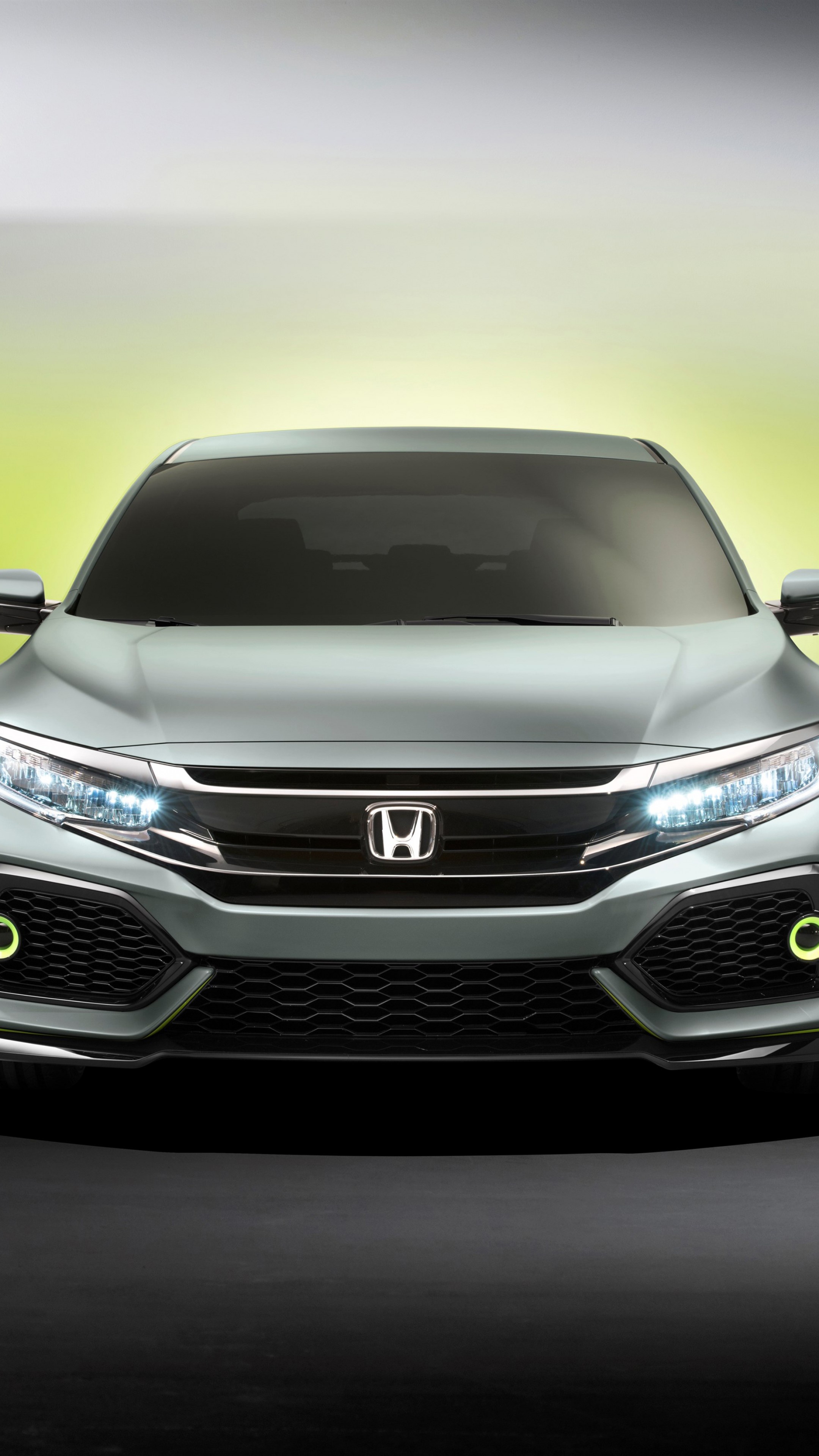 Honda logo, Civic hatchback, Prototype, Geneva Auto Show, 2160x3840 4K Phone