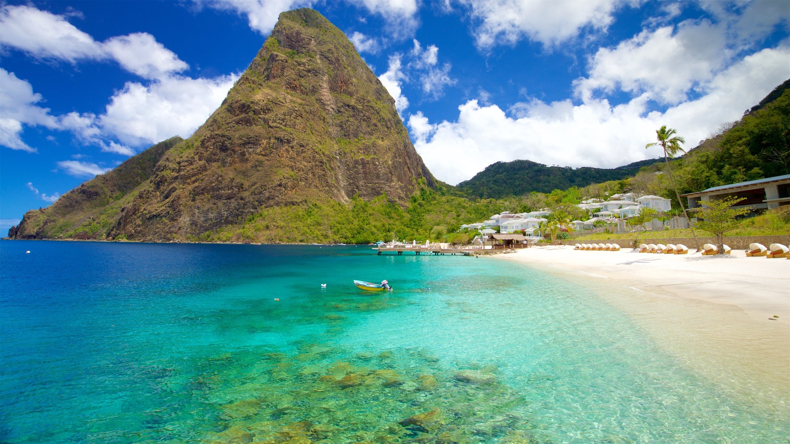 The Pitons, St. Lucia, Stunning travel, Castries, 2560x1440 HD Desktop