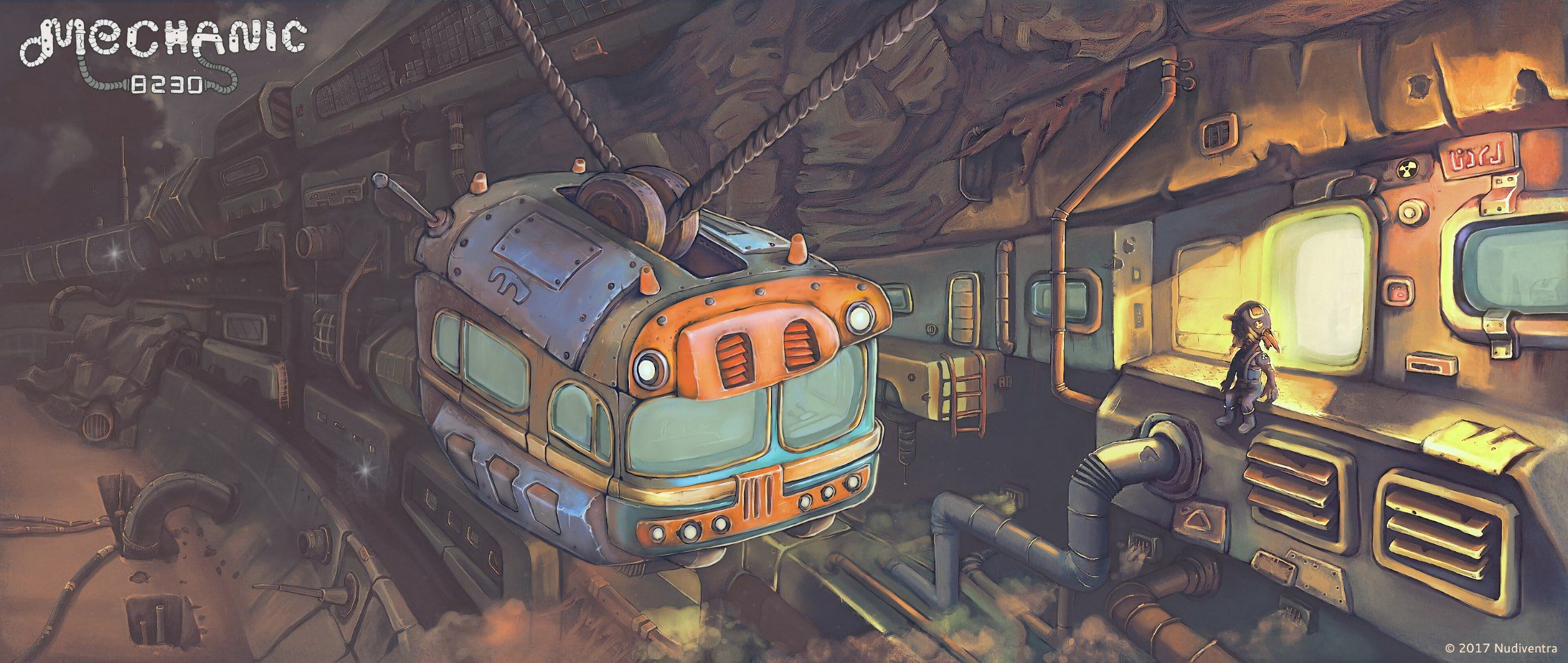 Mechanic 8230 (Game): An adventure game in the point-and-click genre. 3840x1630 Dual Screen Wallpaper.