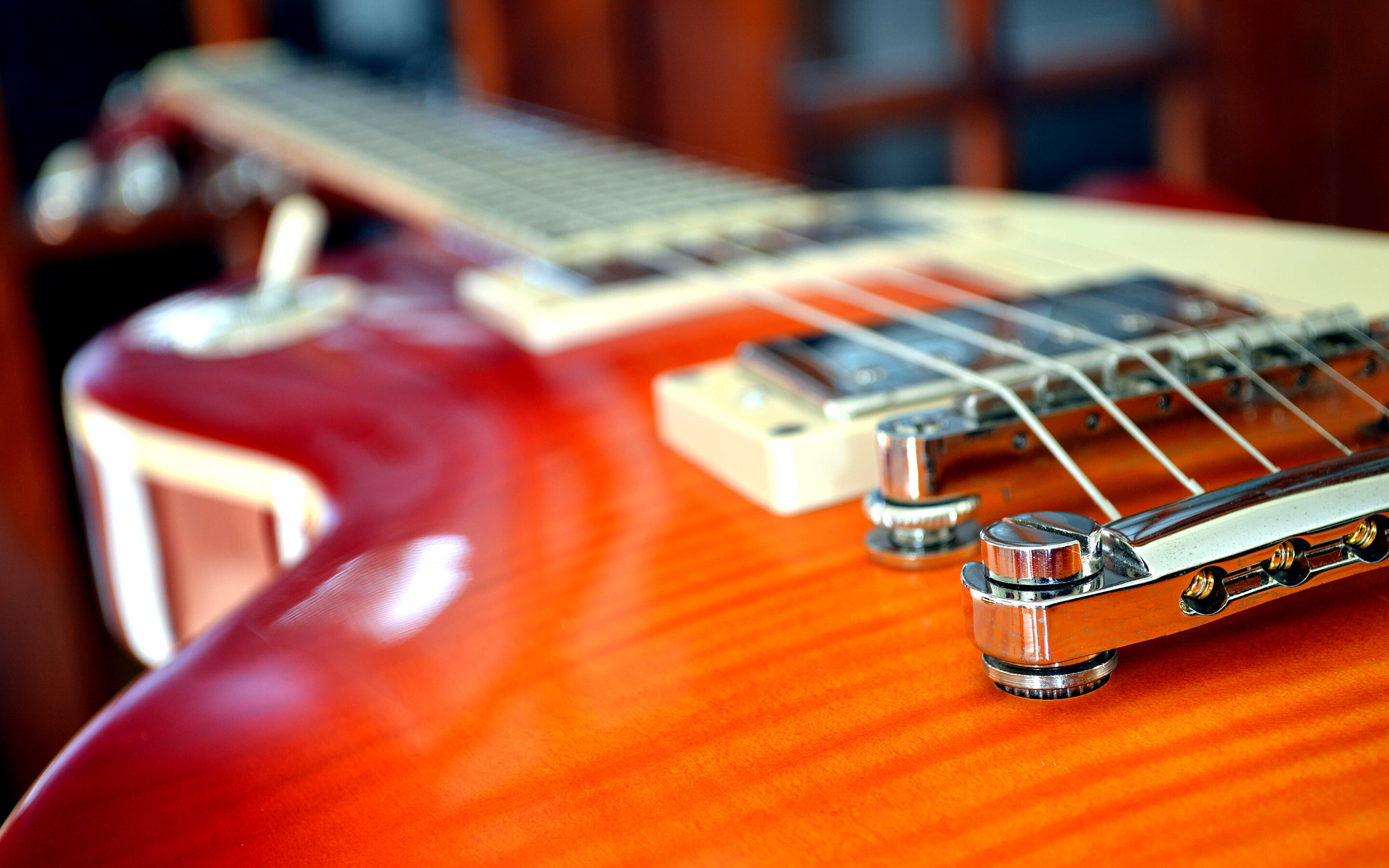 Gibson Guitar: Les Paul, Stringing, Wooden Fretted Instrument. 2880x1800 HD Wallpaper.
