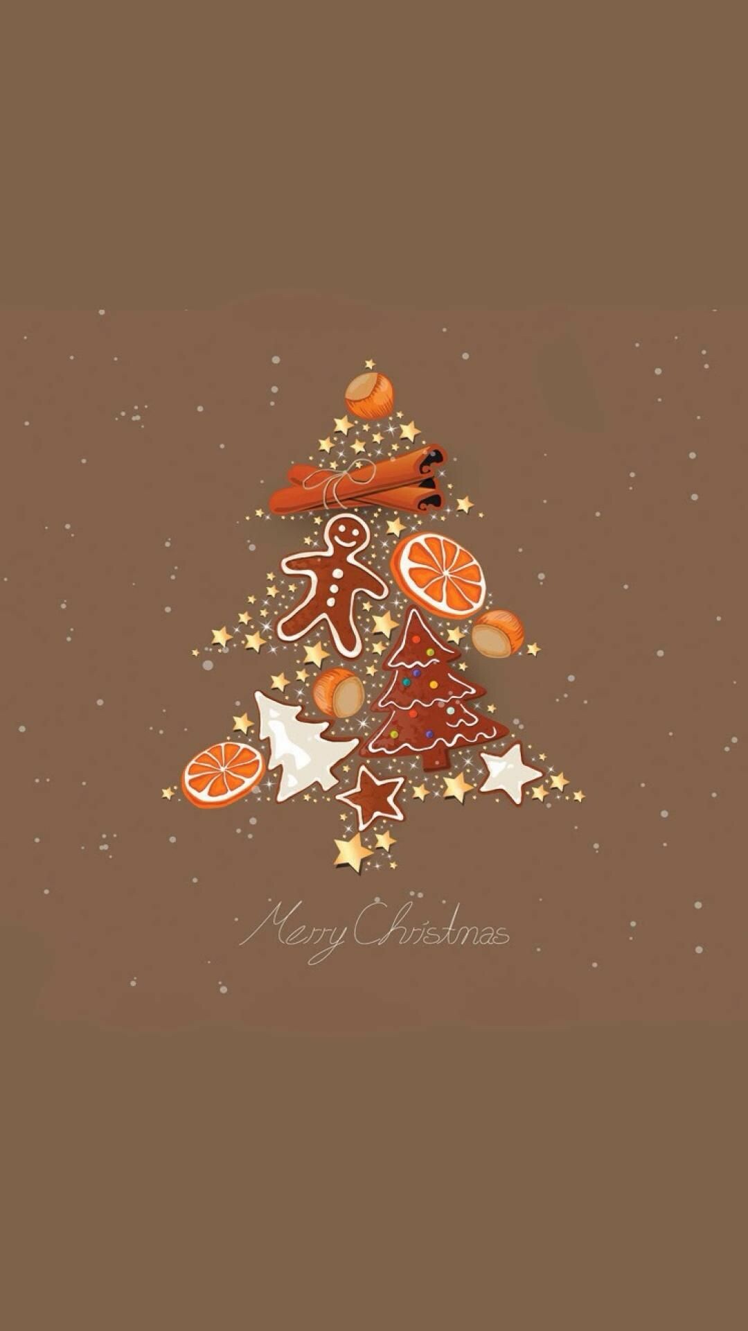 Christmas: Xmas, Gingerbread, Minimalistic. 1080x1920 Full HD Wallpaper.