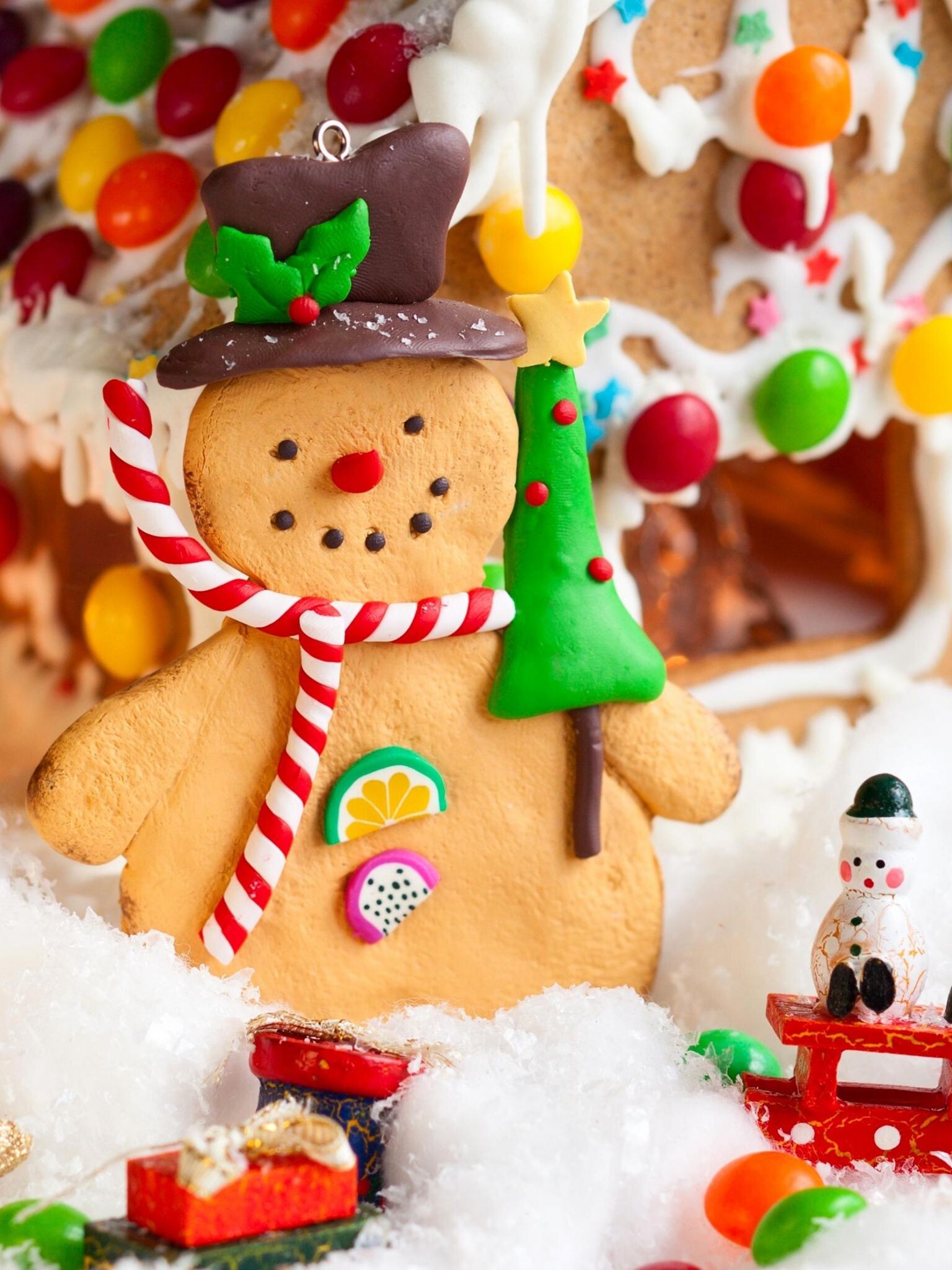Gingerbread House: Christmas baking activities, Gingerbread men, Sweet treats, Bright decorations. 1540x2050 HD Background.