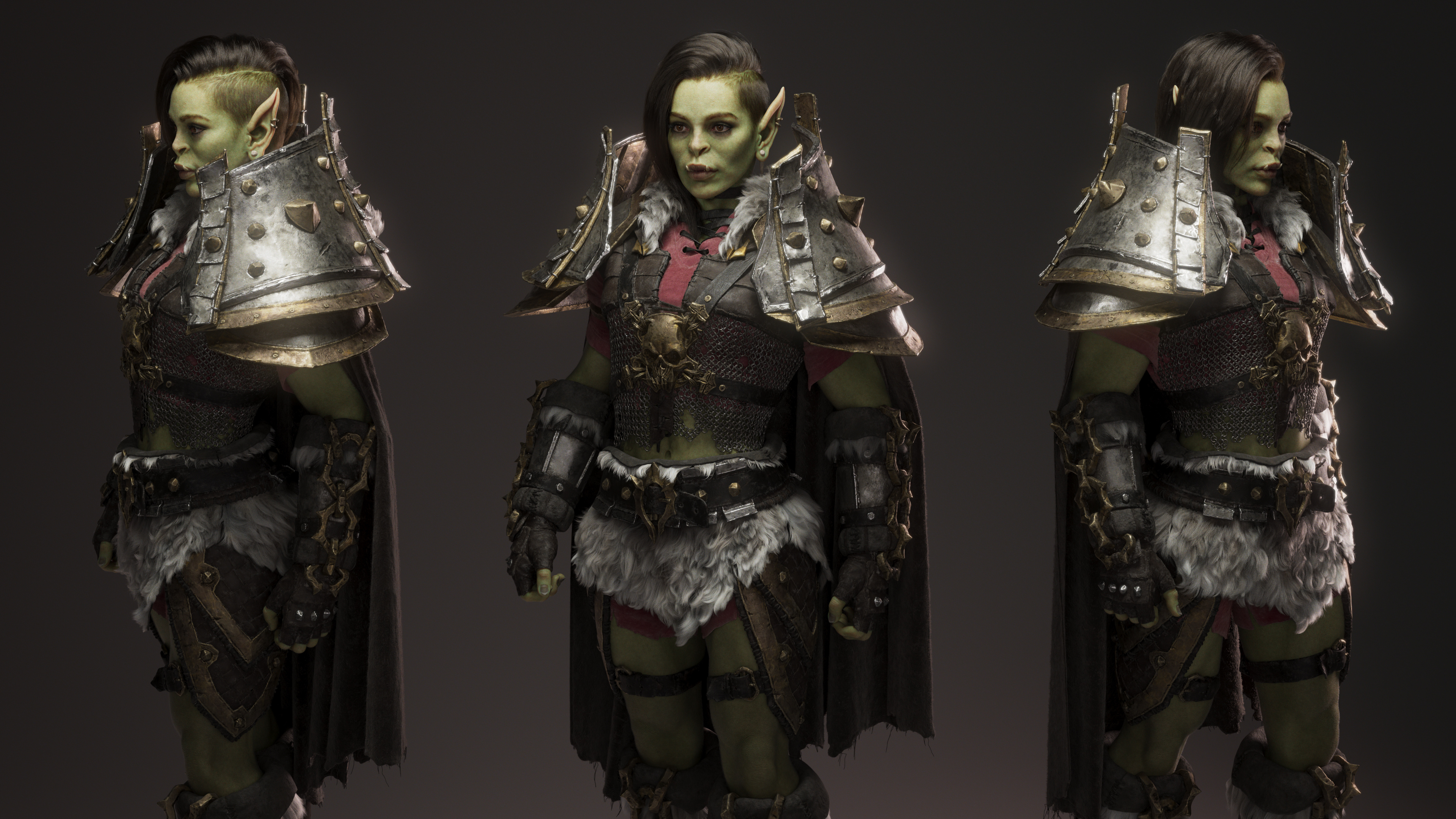 Armored orc creation, ZBrush and Substance workflow, Impressive detailing, Textured masterpiece, 3840x2160 4K Desktop