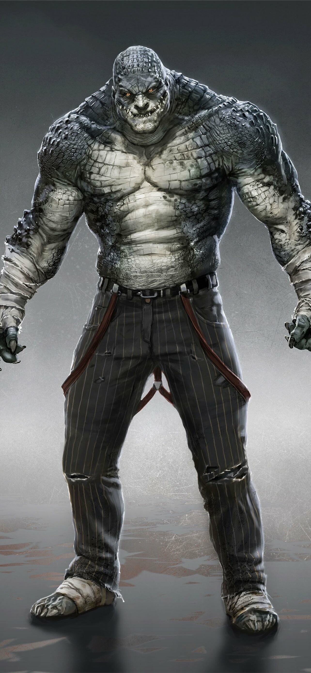 Killer Croc: Waylon Jones, An alligator-wrestler and sideshow-freak turned Gotham City mobster. 1290x2780 HD Background.