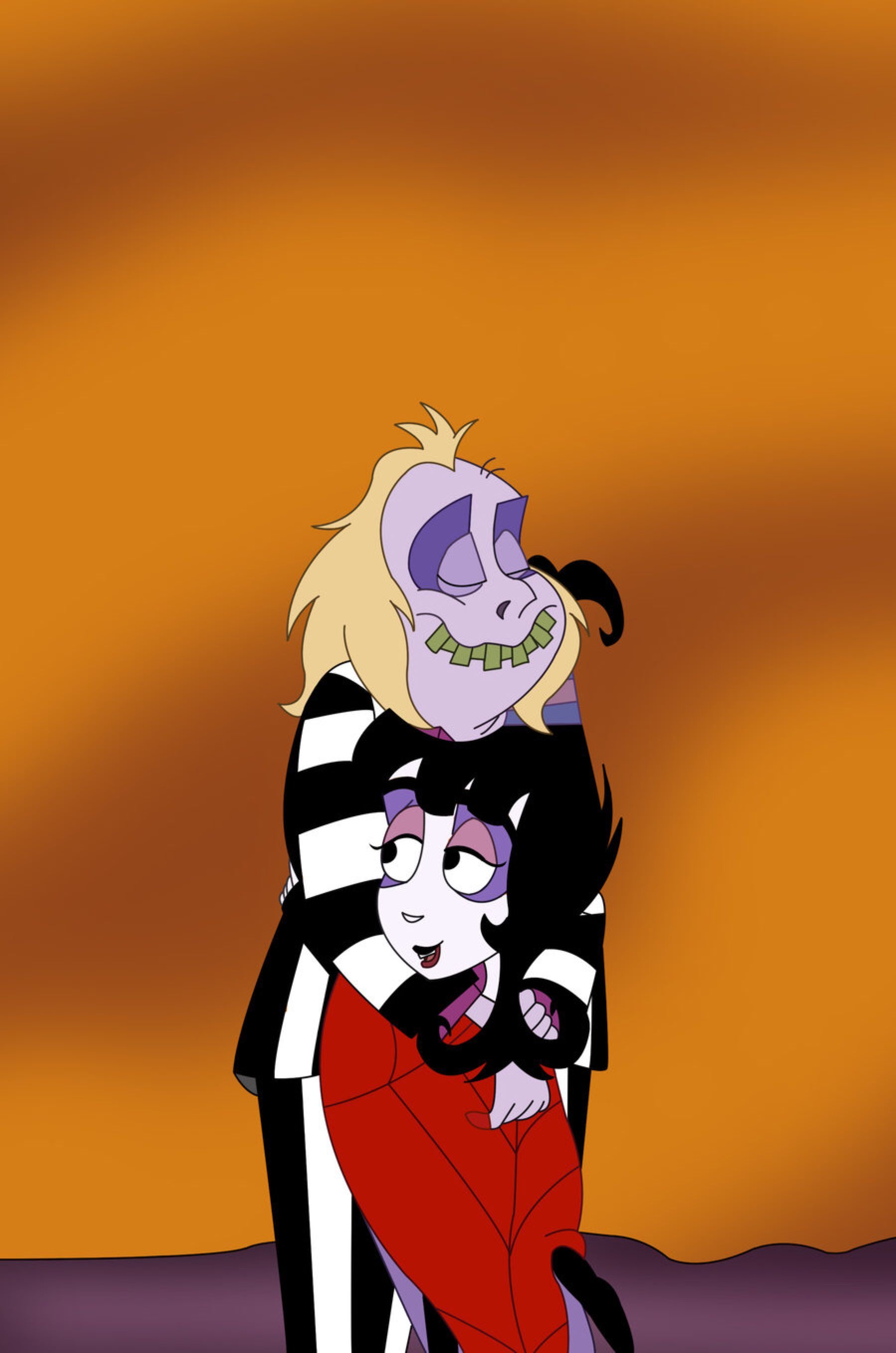 Beetlejuice (Cartoon): The animated series focuses on the life of Goth girl Lydia Deetz. 1800x2720 HD Wallpaper.