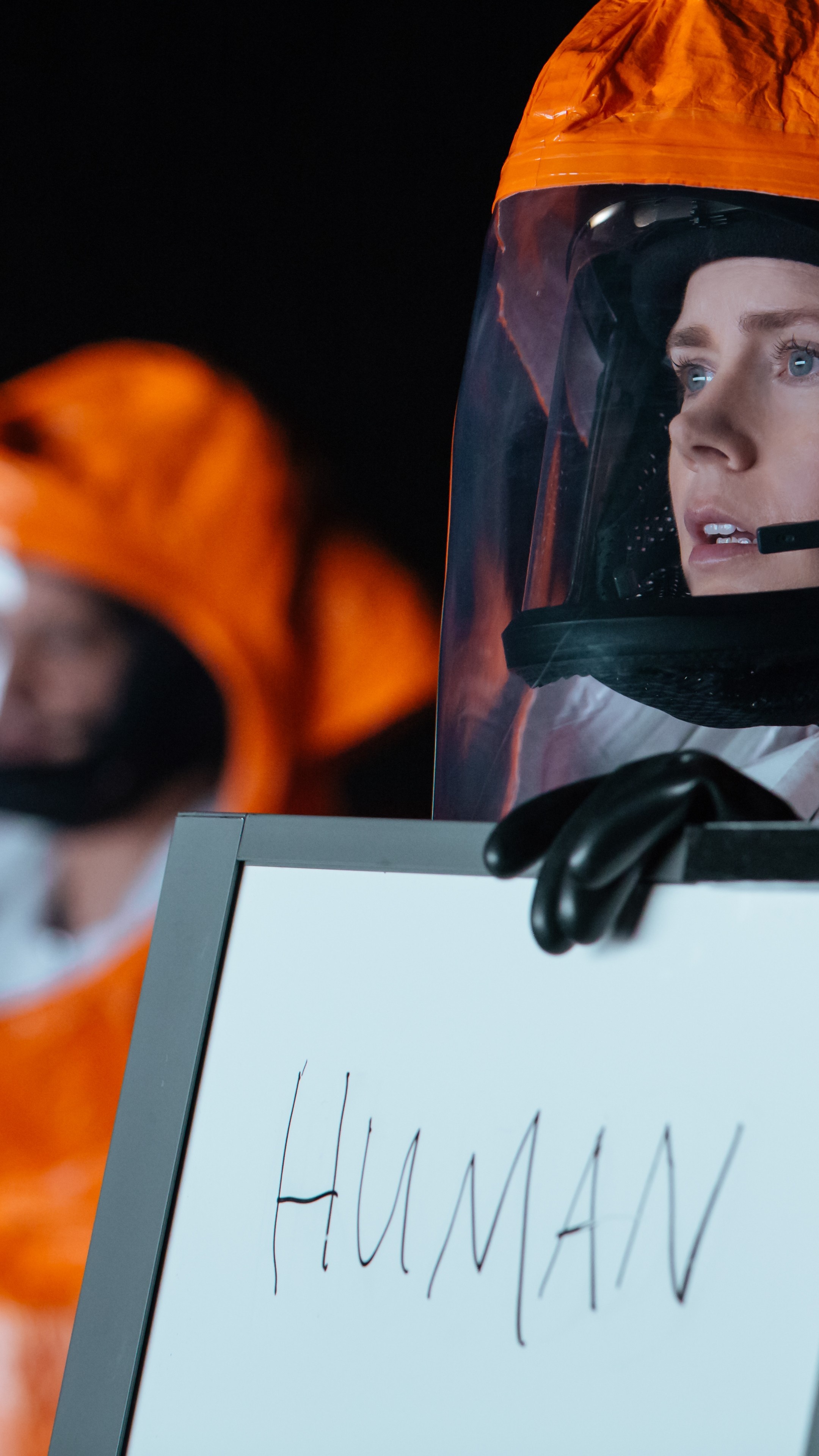 Arrival (Movie): Amy Adams, Louise Banks, A linguist enlisted by the United States Army to discover how to communicate with extraterrestrials who have arrived on Earth before tensions lead to war. 2160x3840 4K Wallpaper.
