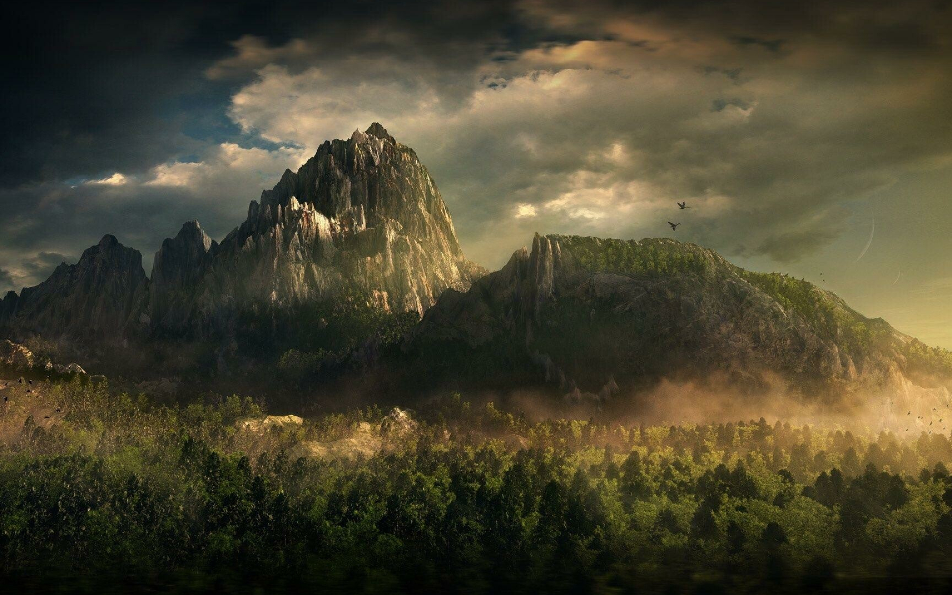 The Hobbit: The mountain, A symbol of adventure, and of the titular Hobbit Bilbo Baggins's maturation as an individual. 1920x1200 HD Wallpaper.