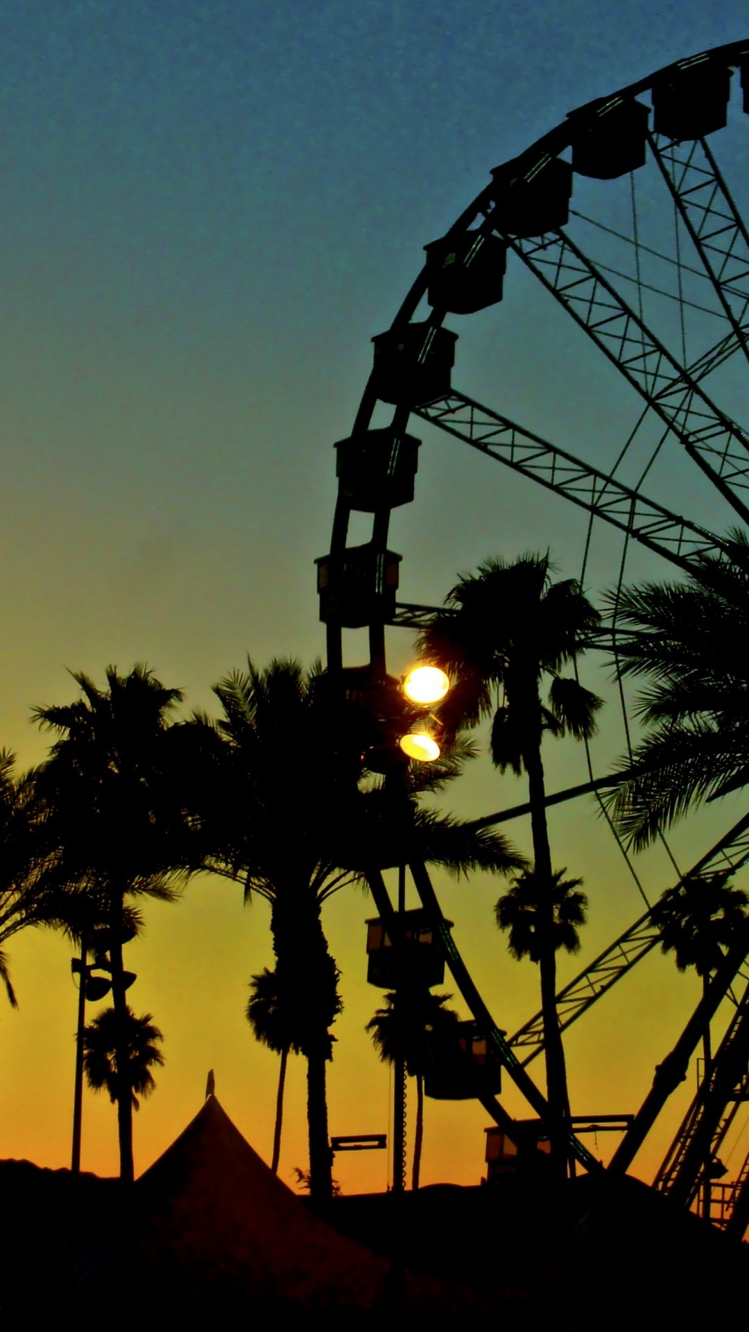 Coachella: The world's largest transportable Ferris wheel, Iconic attraction. 1080x1920 Full HD Background.