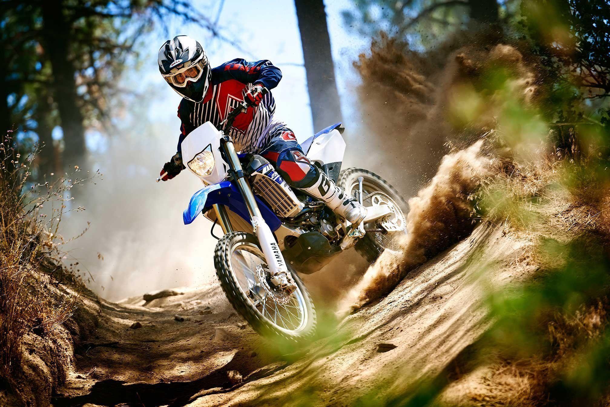 Motocross: Yamaha Motorbikes, Off-Road Riding, Forest Trail. 2020x1350 HD Wallpaper.