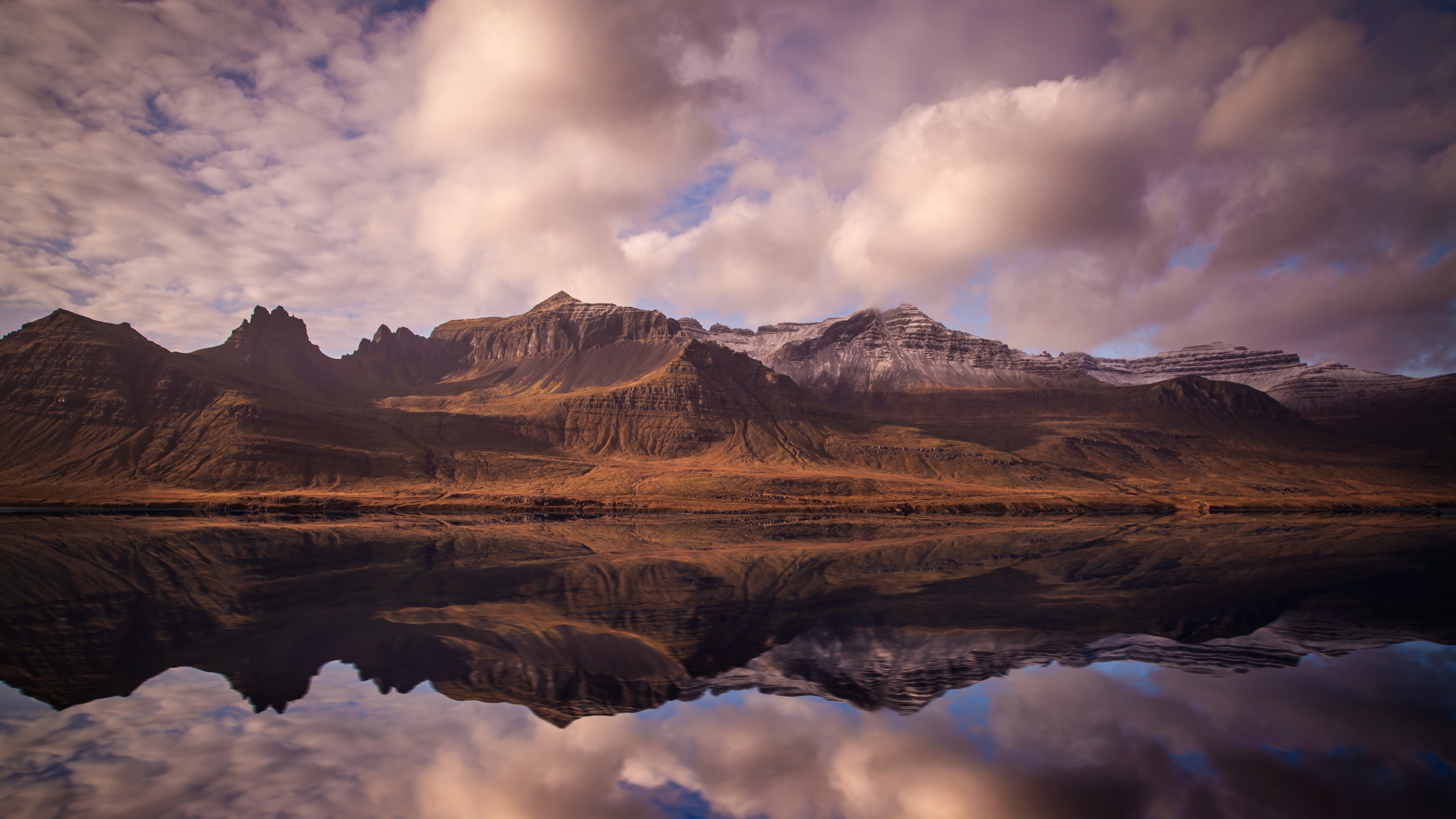 Iceland Mountains, River and Clouds, 4K Wallpaper, Scenic Wonder, 3840x2160 4K Desktop