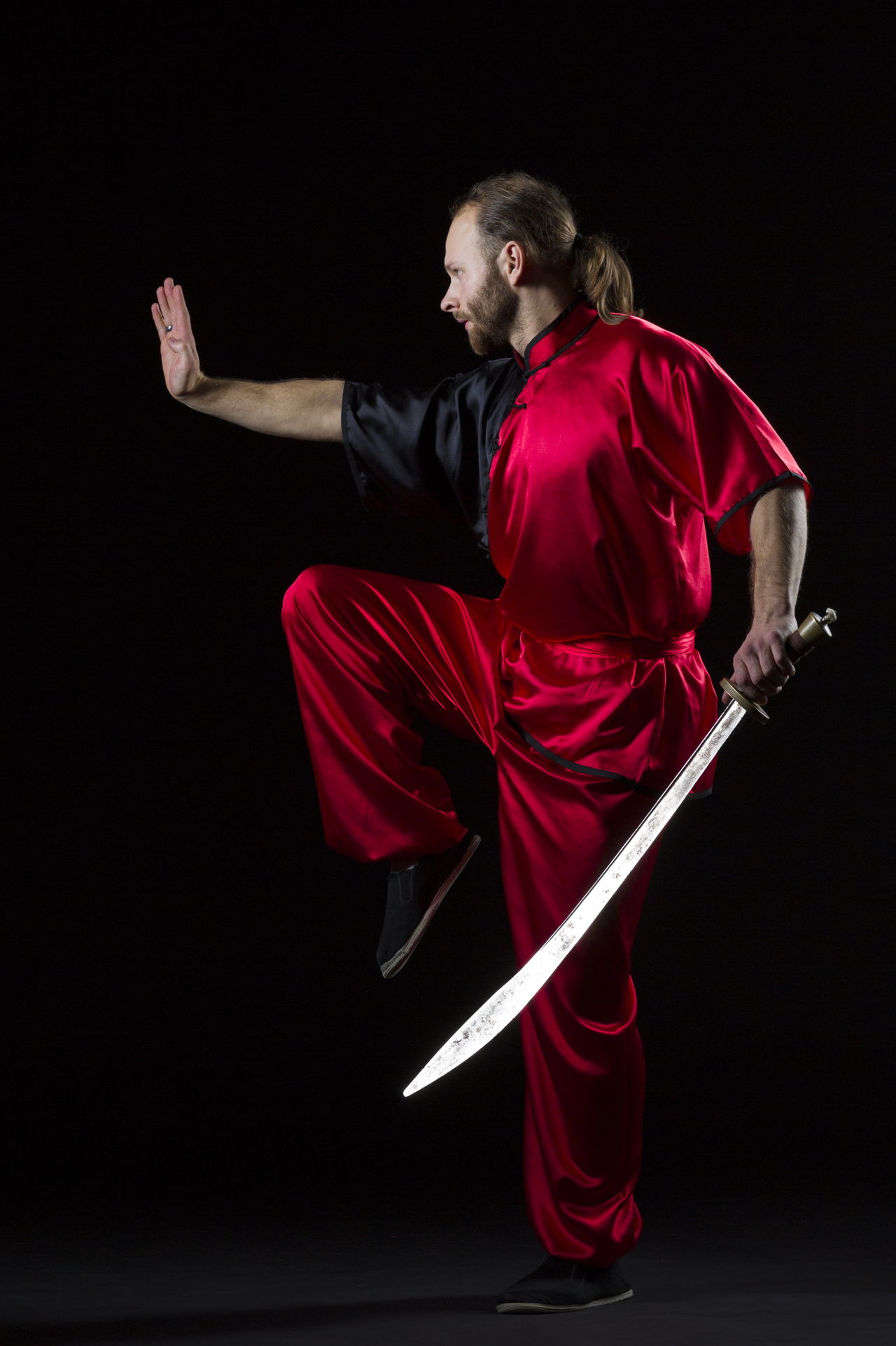 Sword Fighting: Shaolin Kung Fu External meditation technique with a sword, Combat sports. 1280x1930 HD Background.