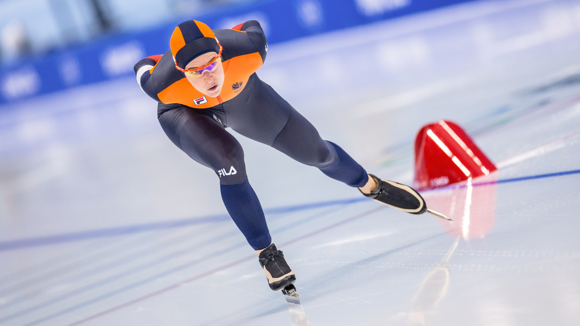 Speed Skating: Ireen Wust, The youngest Dutch Olympic gold medalist, The most successful speed skating Olympian. 1920x1080 Full HD Background.