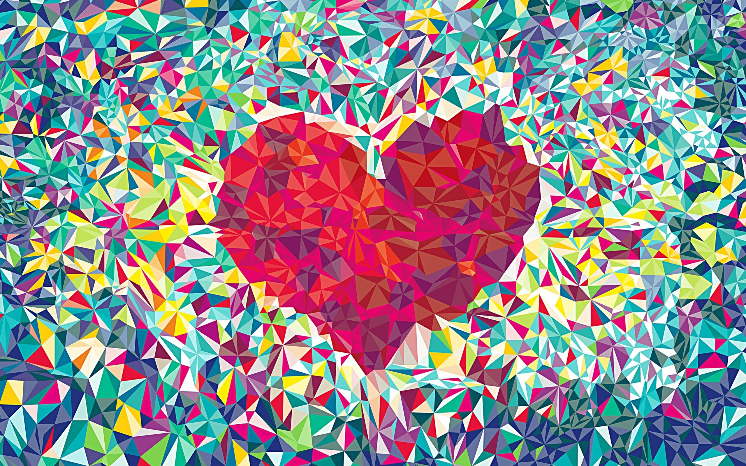 Heart: Abstract, Visual arts, Love, Colorful. 2560x1600 HD Background.