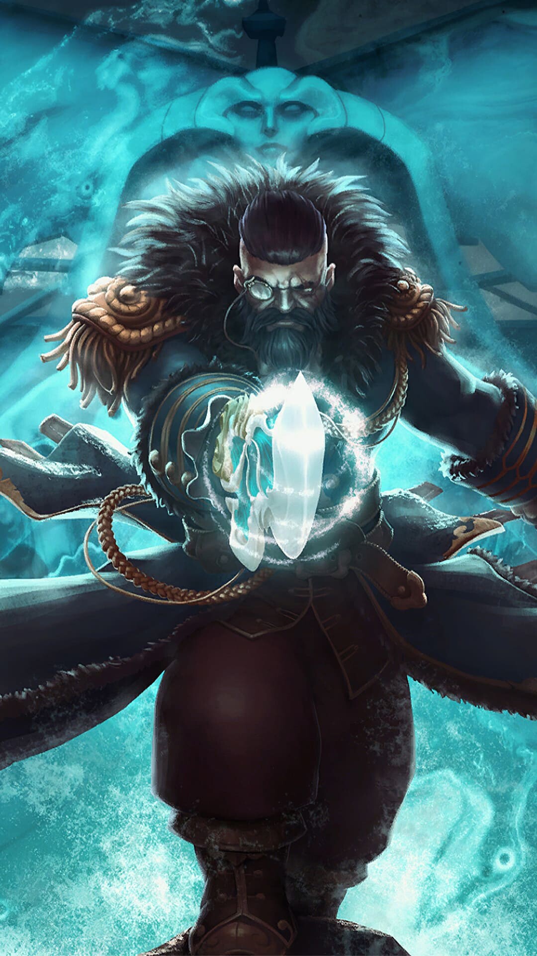 Dota 2: Kunkka, Disrupts enemy positioning and disables them. 1080x1920 Full HD Wallpaper.