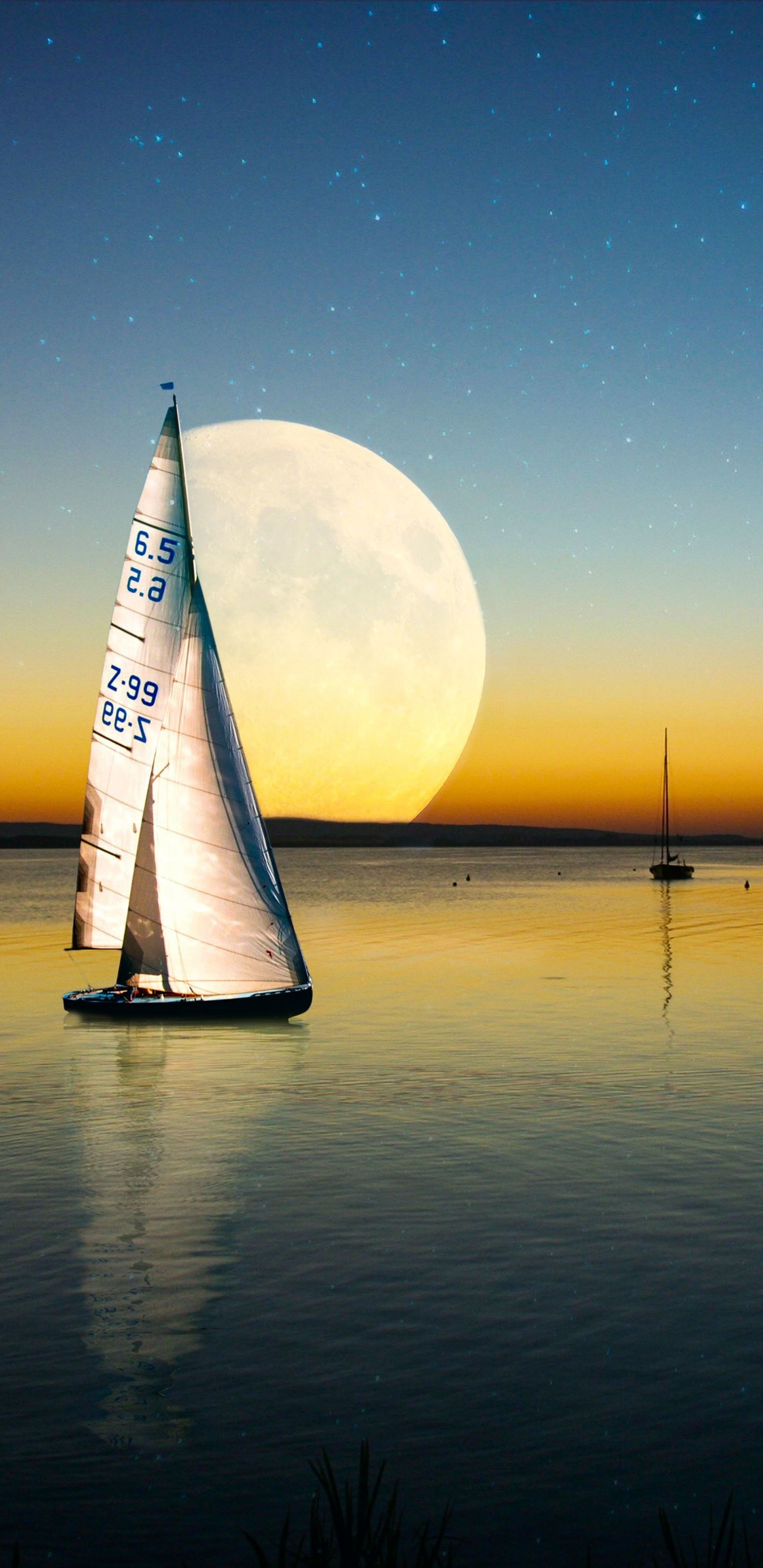 Sail boat travels, Moon sailing, Sunset wallpaper, Boating pictures, 1440x2960 HD Phone