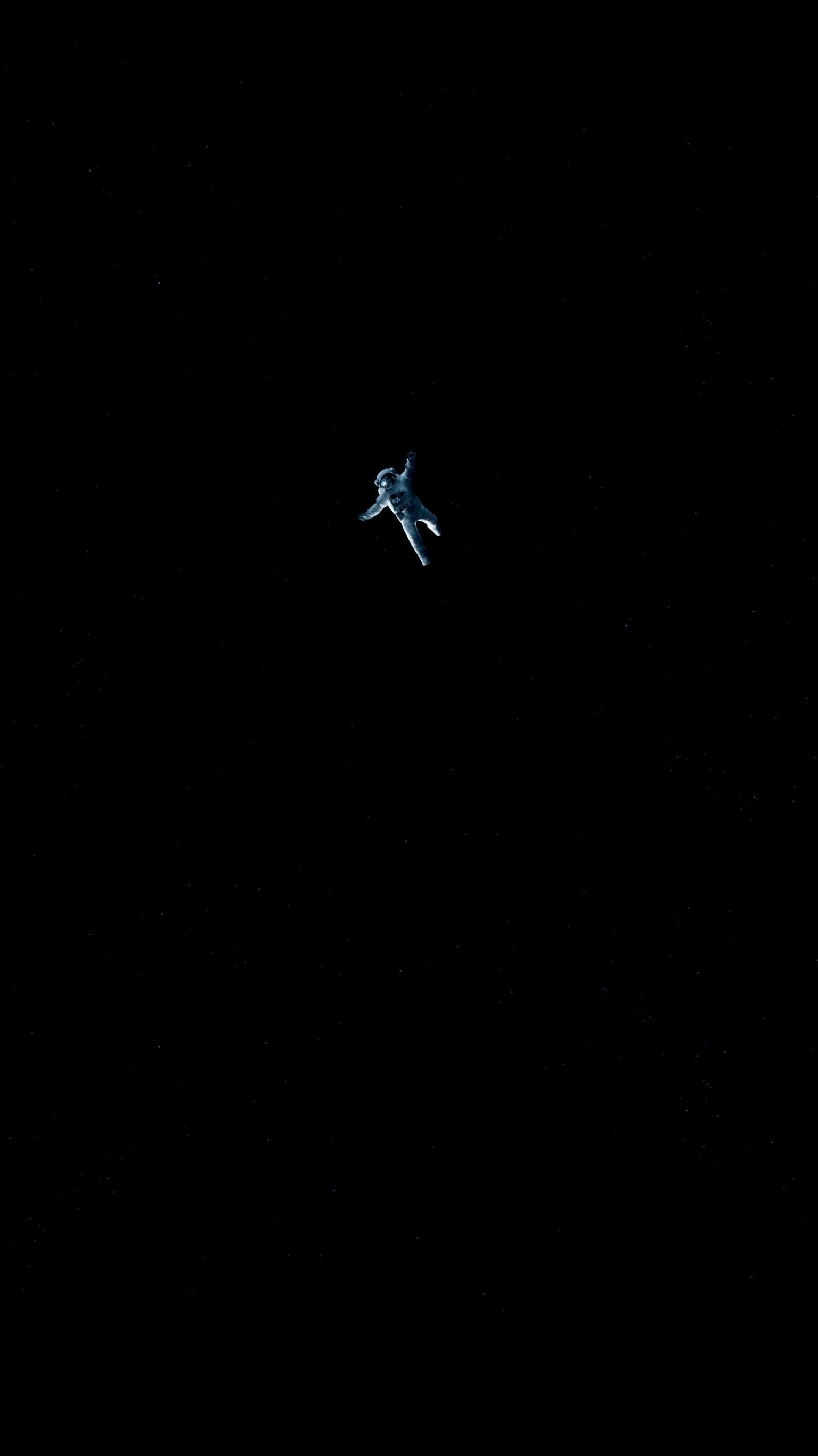 Gravity movie, Phone wallpaper, Astronaut's silhouette, Dark and captivating, 1540x2740 HD Handy