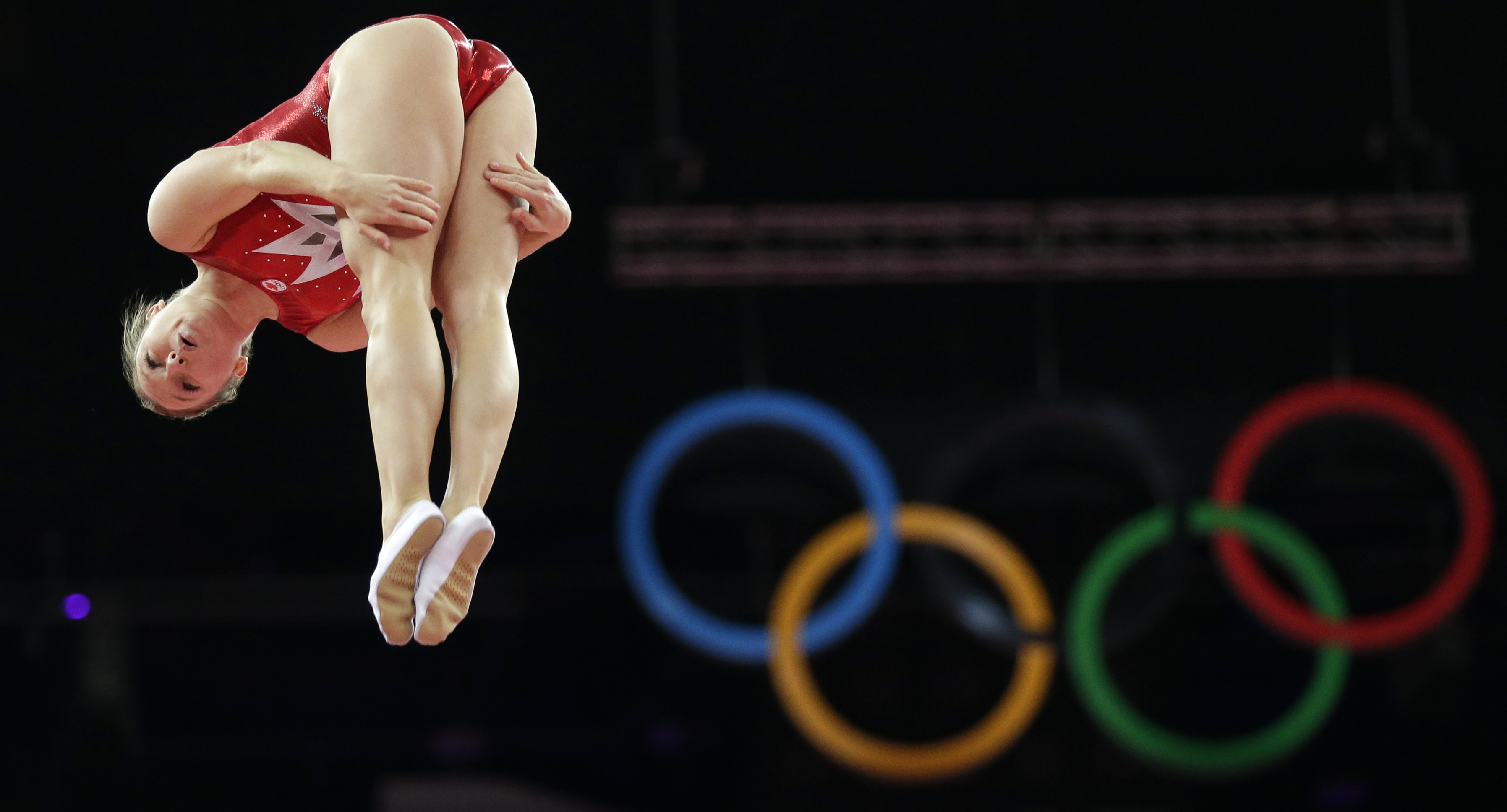 Trampoline gymnastics: Acrobatic performance in the air, An official Olympic sport. 3600x1940 HD Wallpaper.