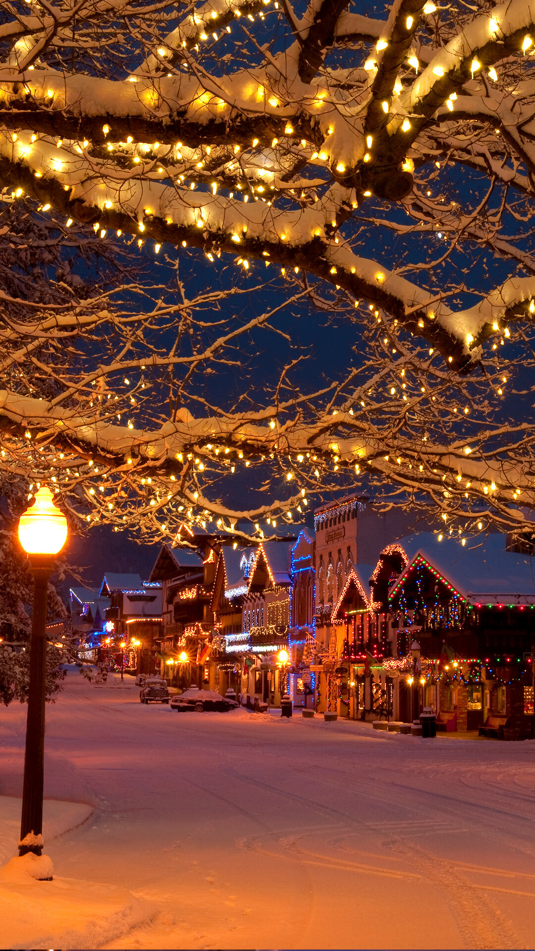 Christmas Village, Bavarian style lights, Holiday ambiance, Windows 10 spotlight, 1080x1920 Full HD Phone