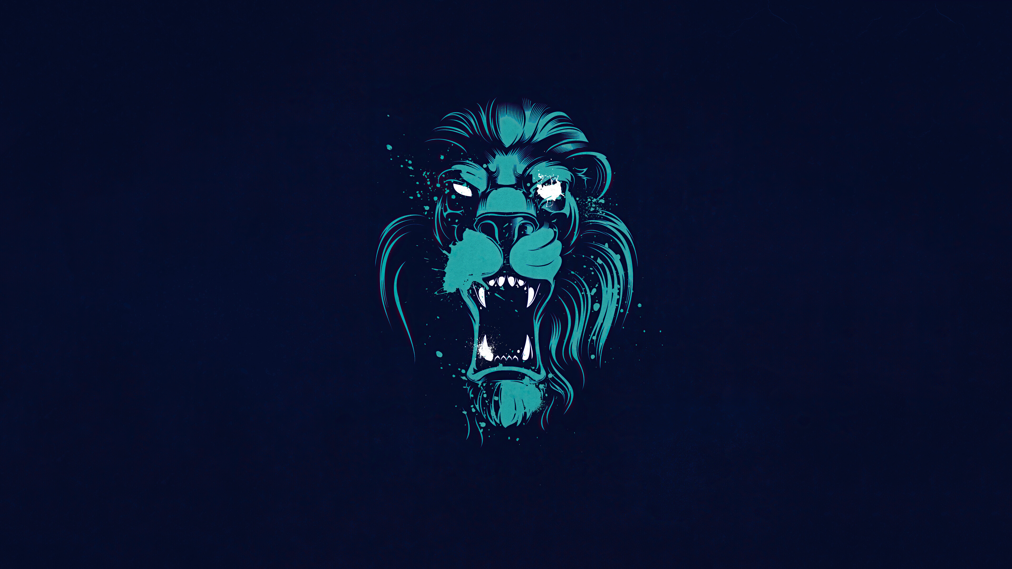Lion: The Panthera lineage is estimated to have genetically diverged from the common ancestor of the Felidae, Illustration, Minimalistic. 3840x2160 4K Background.