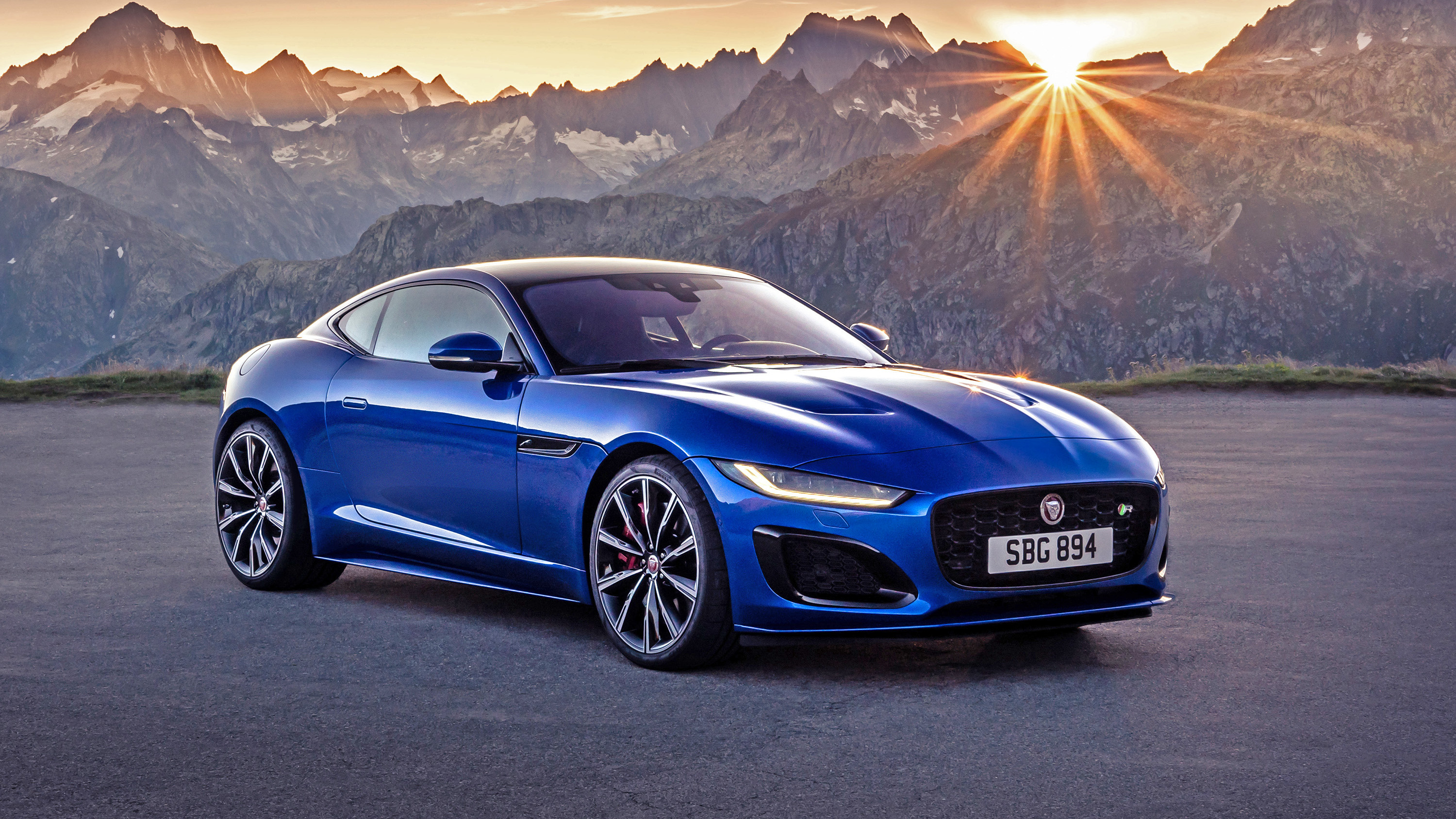 Sports Car: Active aerodynamics, Jaguar F-Type coupe. 3000x1690 HD Background.