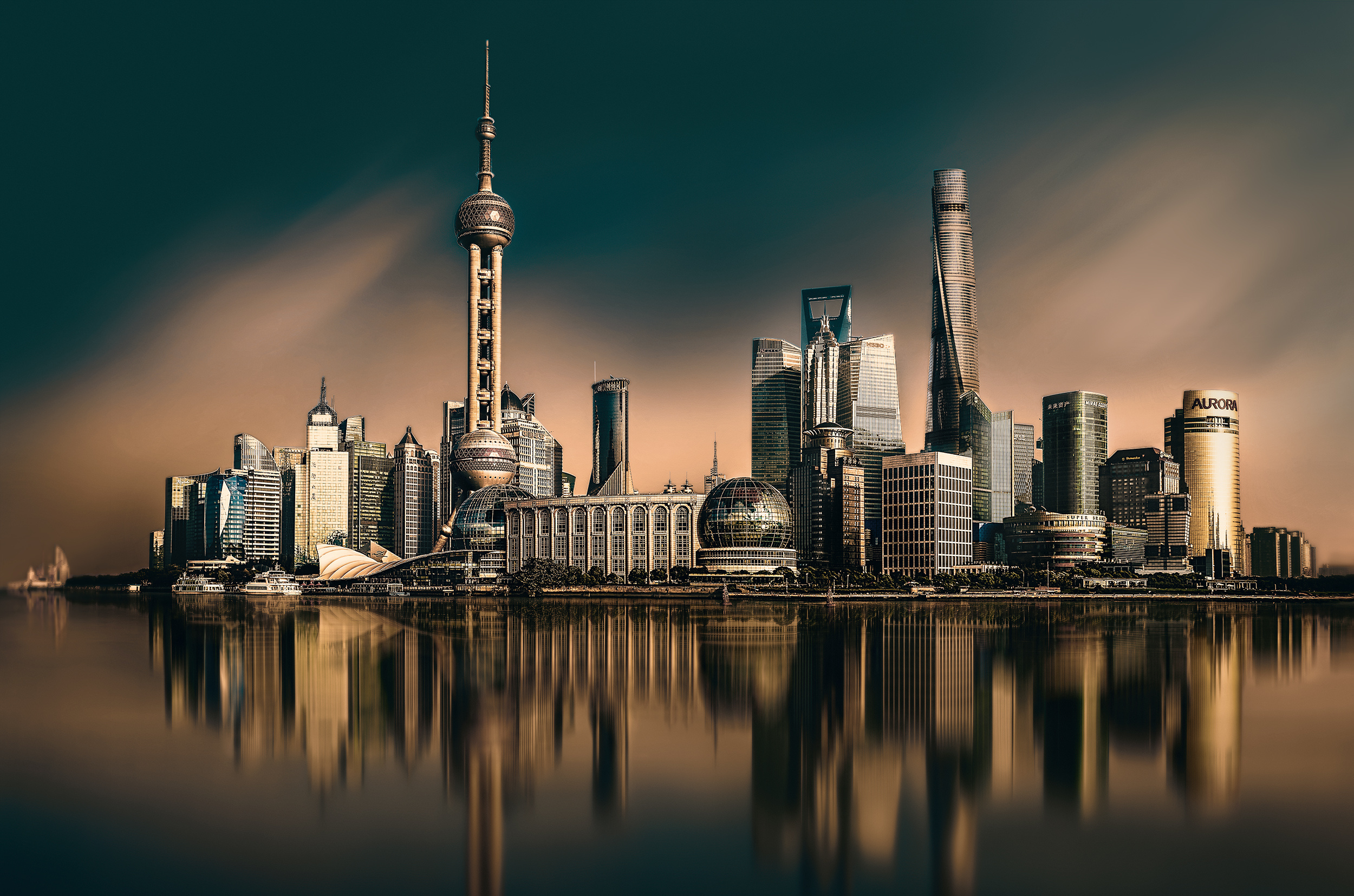 Shanghai Skyline, Urban panorama, Reflections by nevrela george, Cityscape beauty, 2500x1660 HD Desktop
