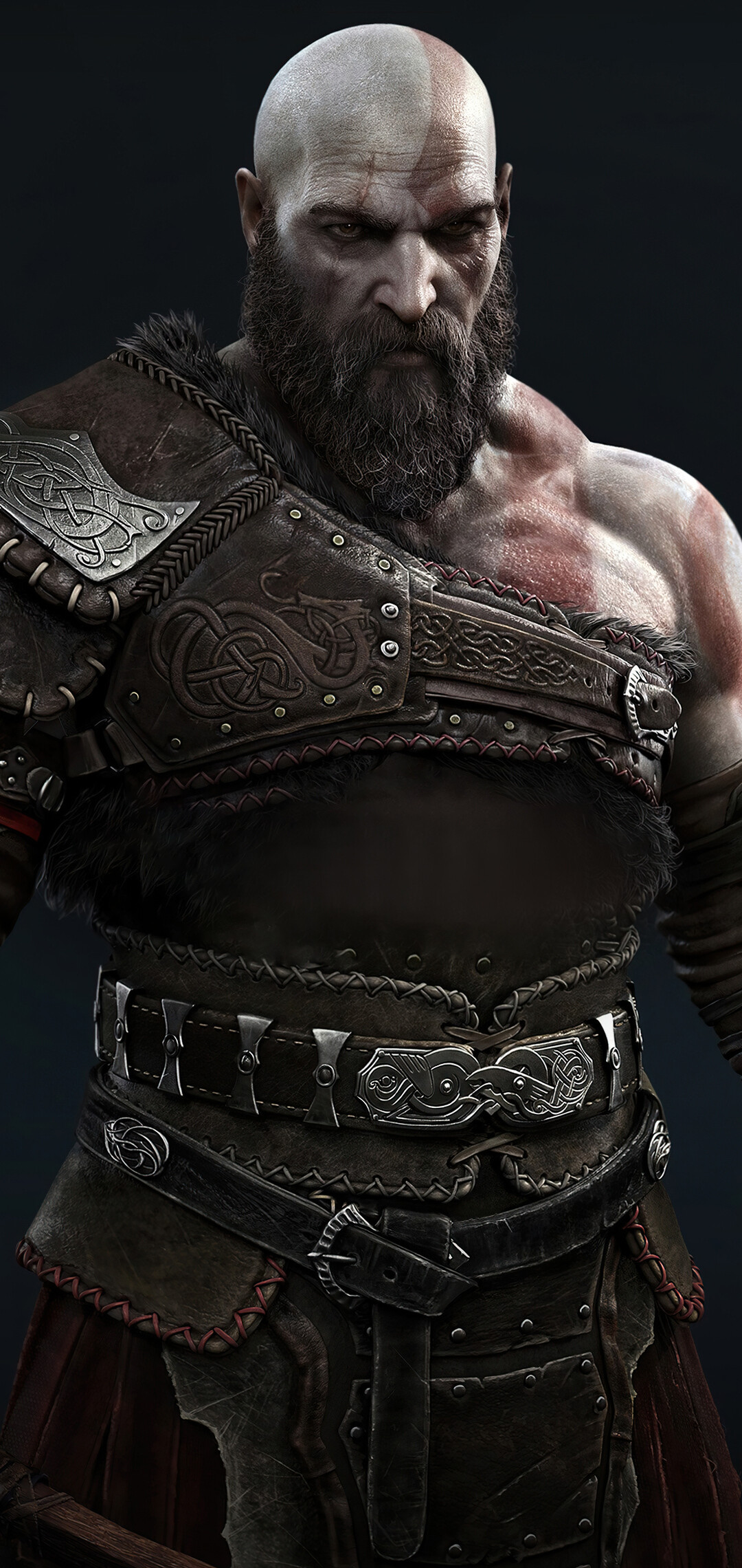 God of War: Kratos is eventually revealed to have been born a demigod and Zeus' son, who later betrays him. 1080x2280 HD Background.