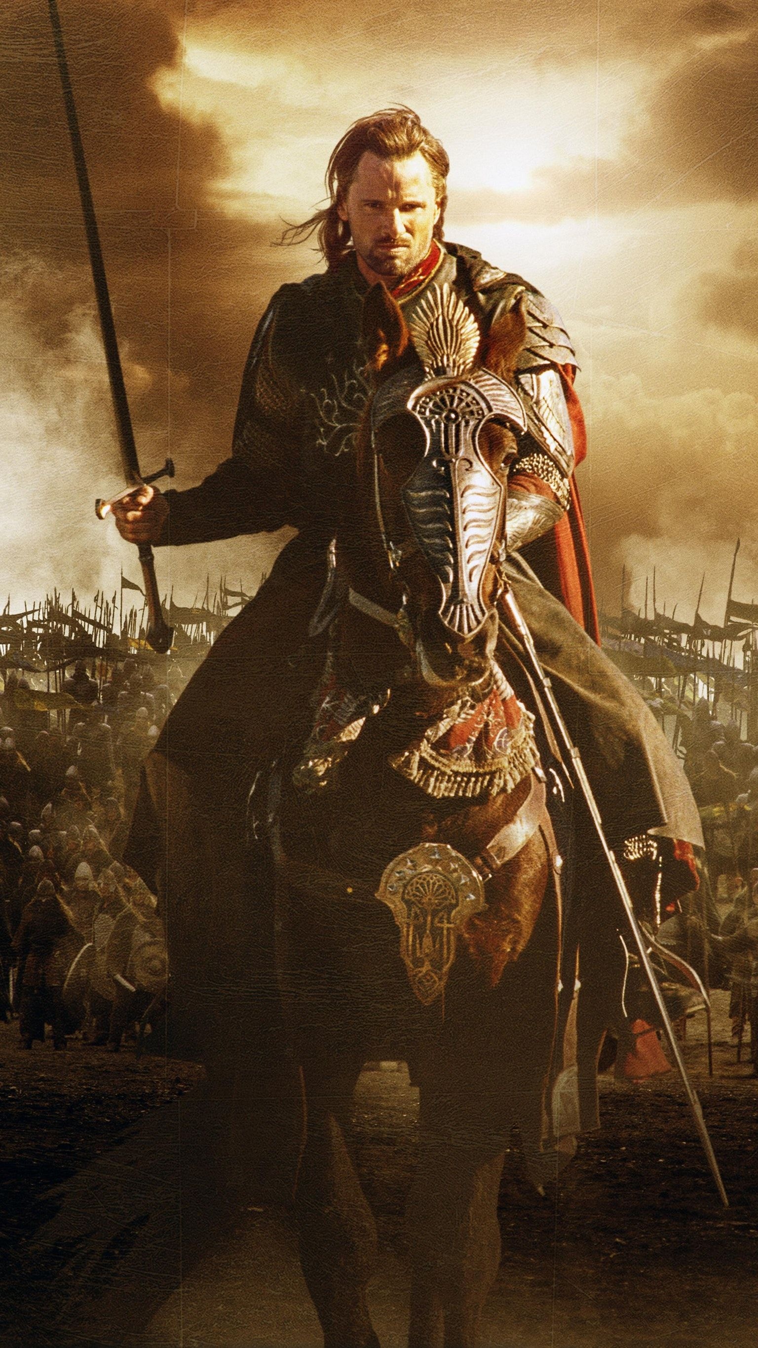 The Return of the King: Viggo Mortensen as Aragorn, A Dunedain ranger. 1540x2740 HD Wallpaper.