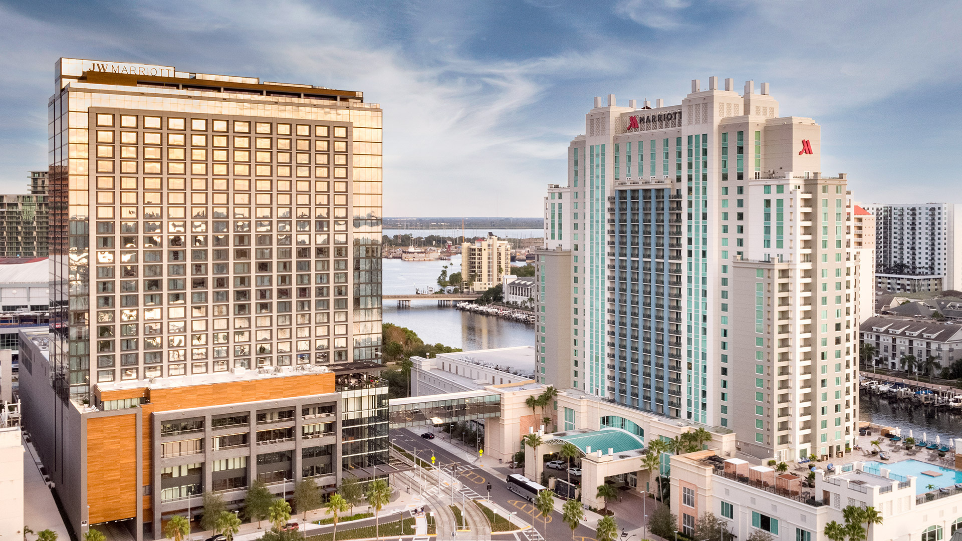 Downtown Tampa hotels, Marriott Water Street, Tampa collection, Urban accommodations, 1920x1080 Full HD Desktop