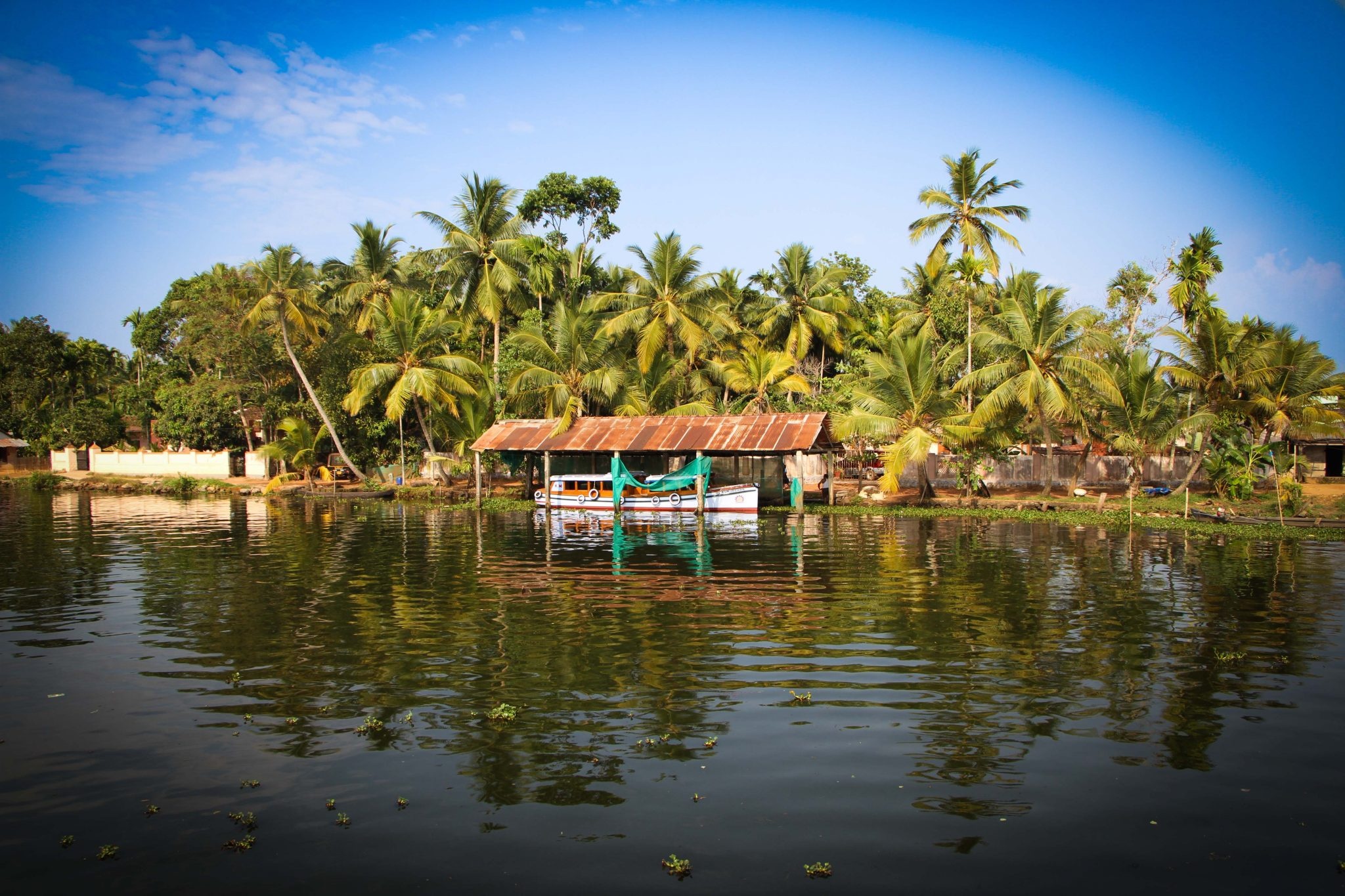 Cruising Kerala backwaters, Houseboat experience, Relaxation on water, Nature's tranquility, 2050x1370 HD Desktop