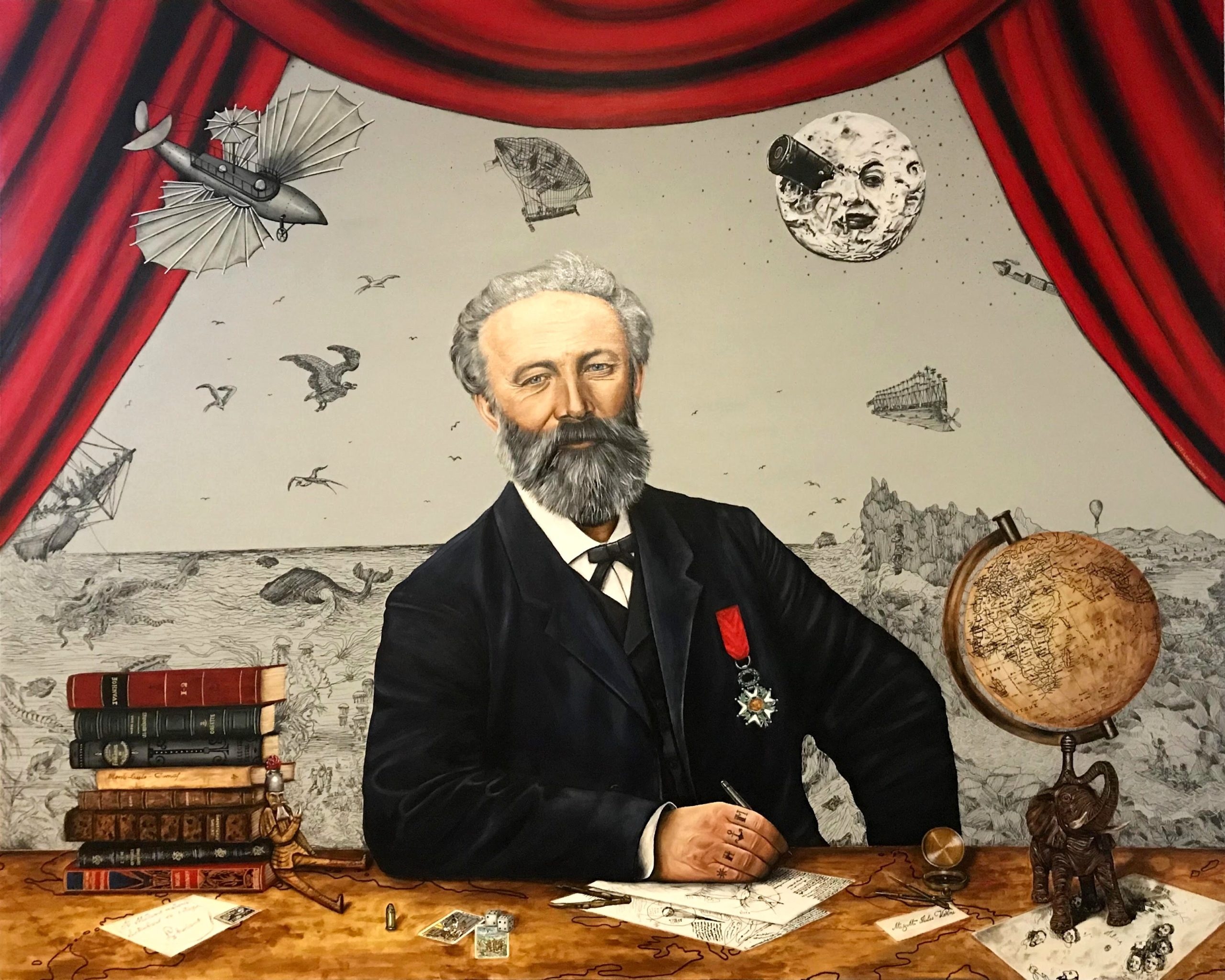 Jules Verne, Biographical Portraits, Catt Landa Collection, Stunning Visuals, 2560x2050 HD Desktop