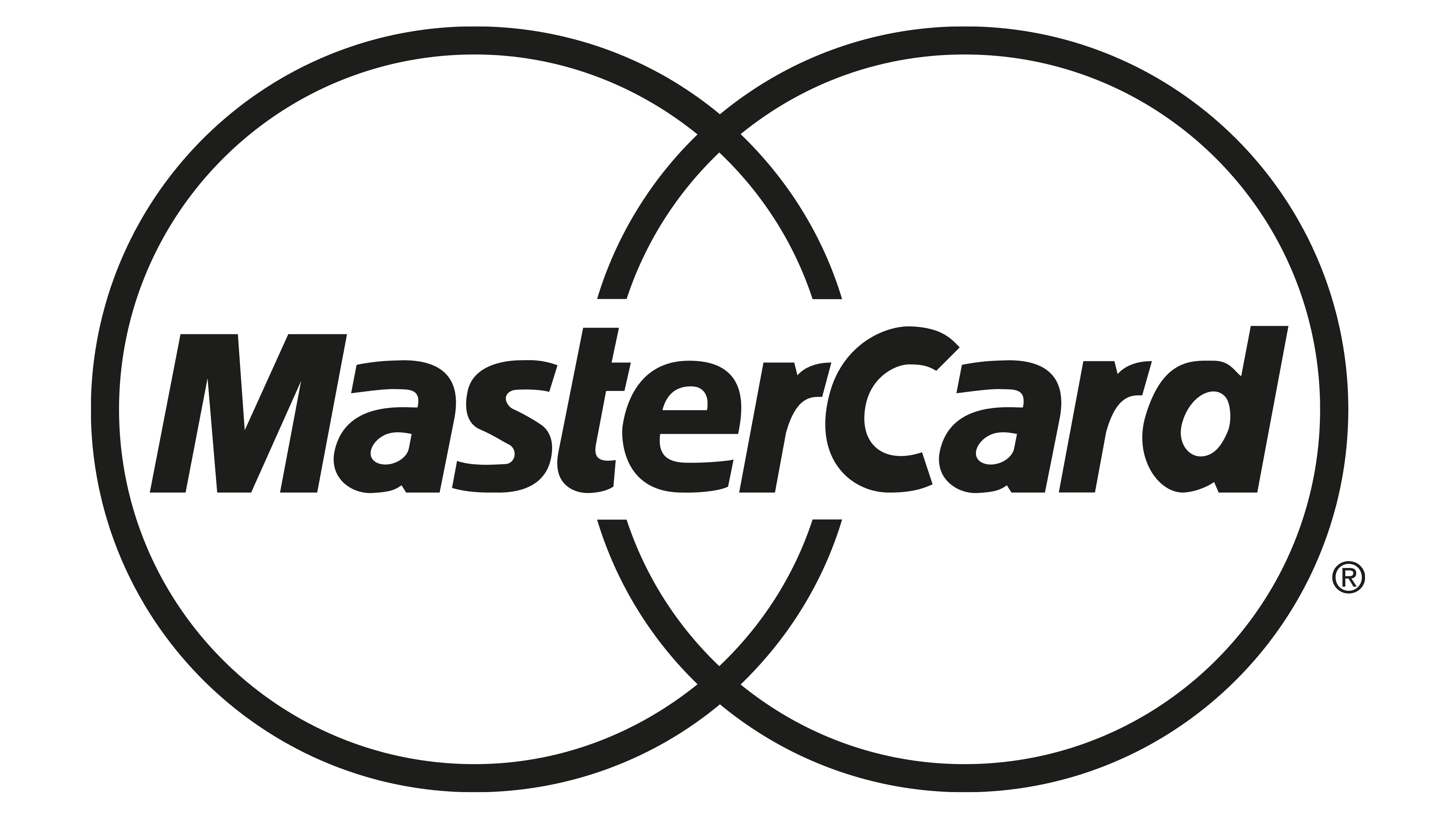 Mastercard: Black and white, Payments between the banks of merchants and the card-issuing banks. 3840x2160 4K Background.