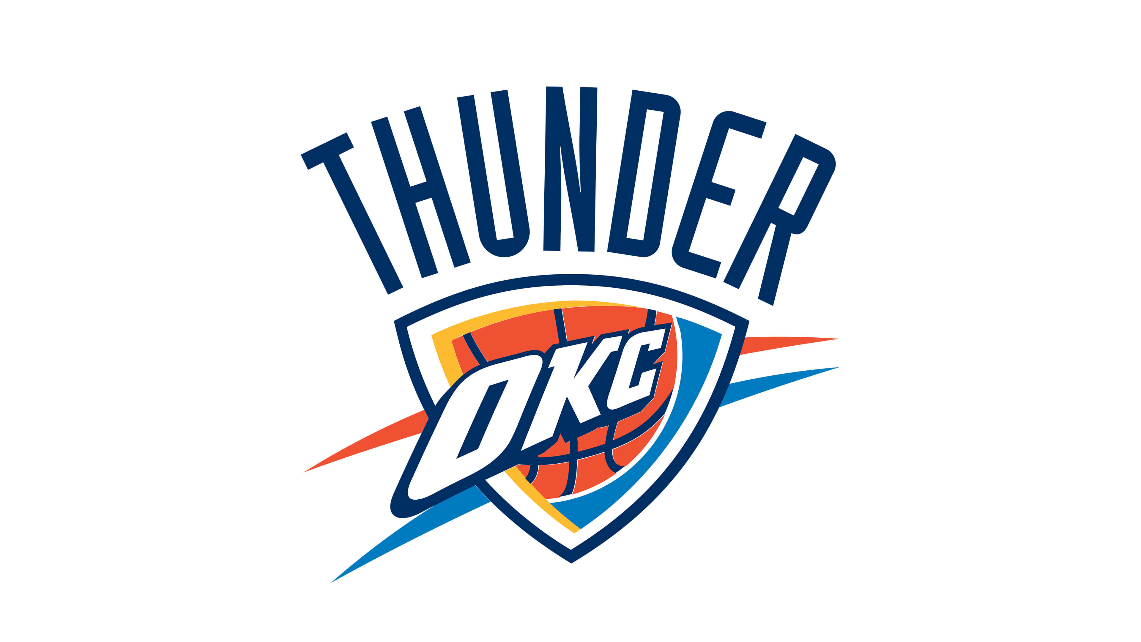 Oklahoma City Thunder, NBA logo, UHD 4K wallpaper, Basketball team, 3840x2160 4K Desktop