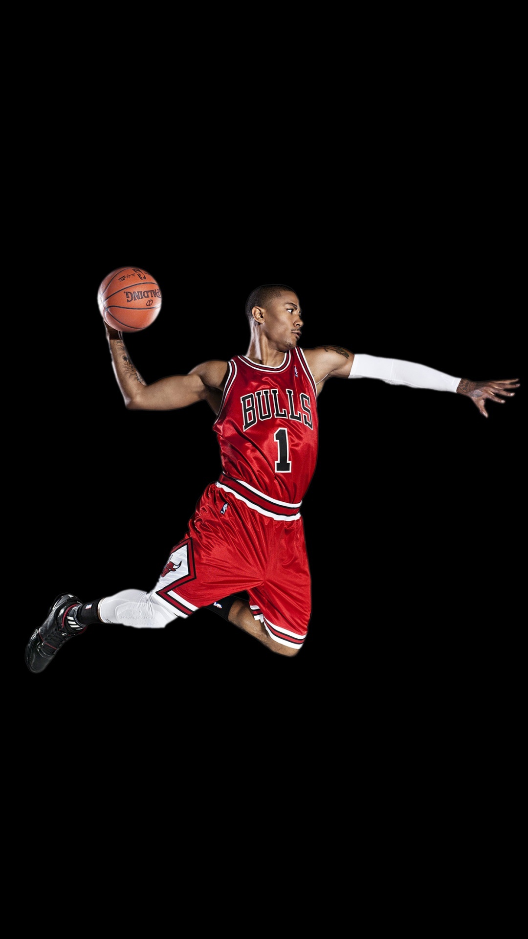 Chicago Bulls: Derrick Rose, The team opened the 1994–95 season by moving into the United Center. 1080x1920 Full HD Background.