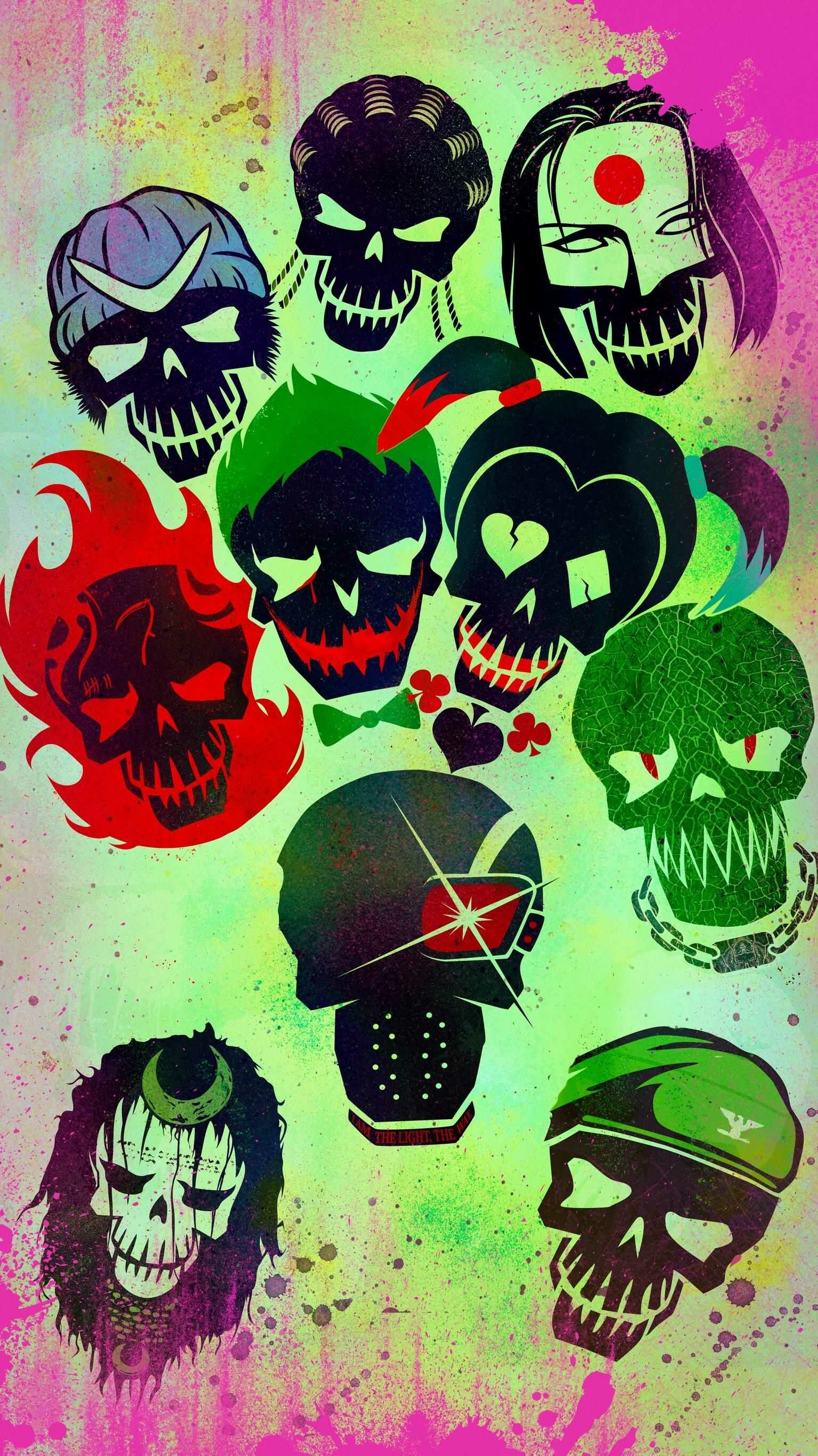 Suicide Squad: Art, Painting, Colorful, DC Extended Universe characters. 1540x2740 HD Background.