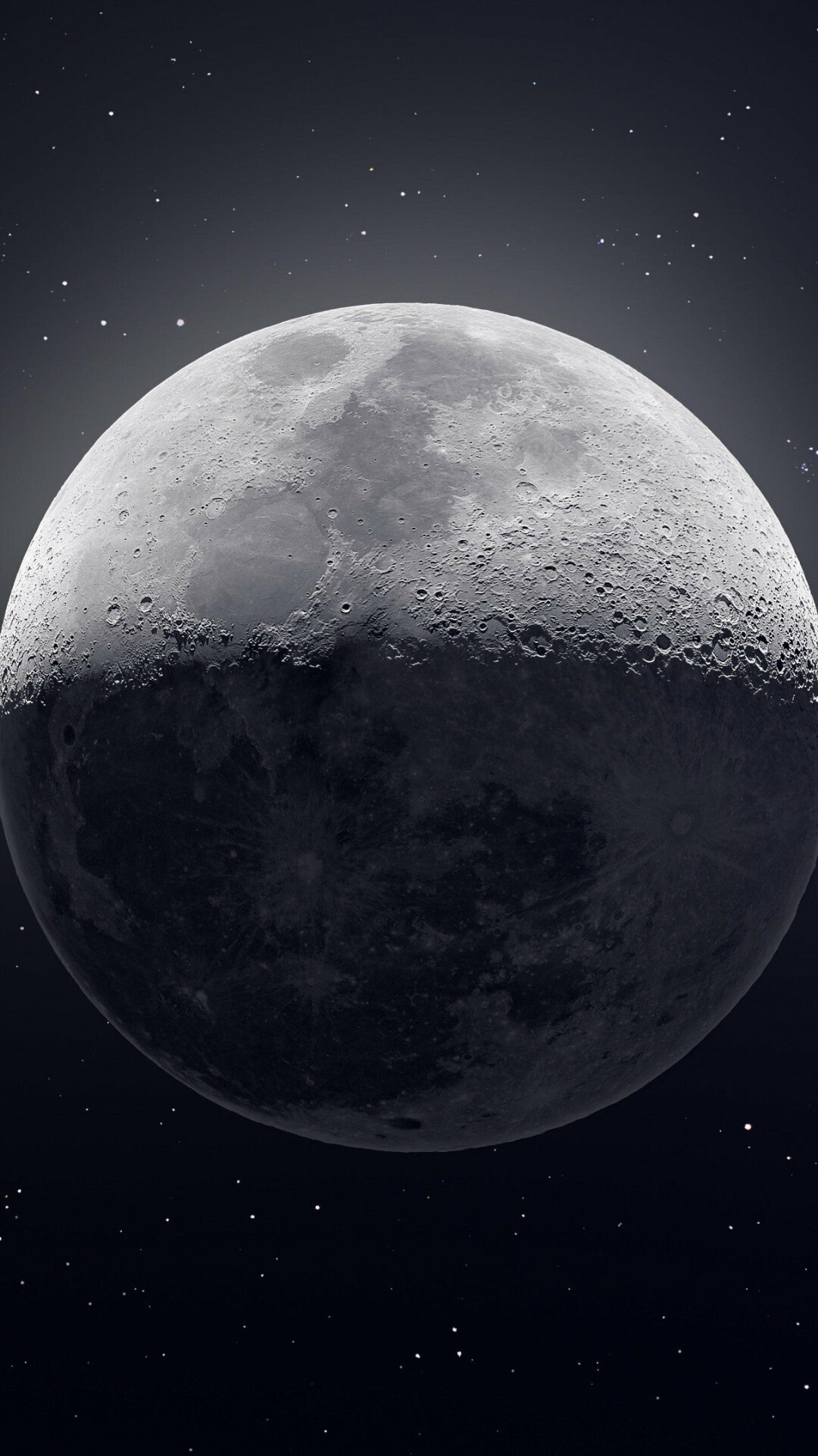 Moon: The lunar phase, One of the most recognizable objects in the solar system. 1080x1920 Full HD Background.