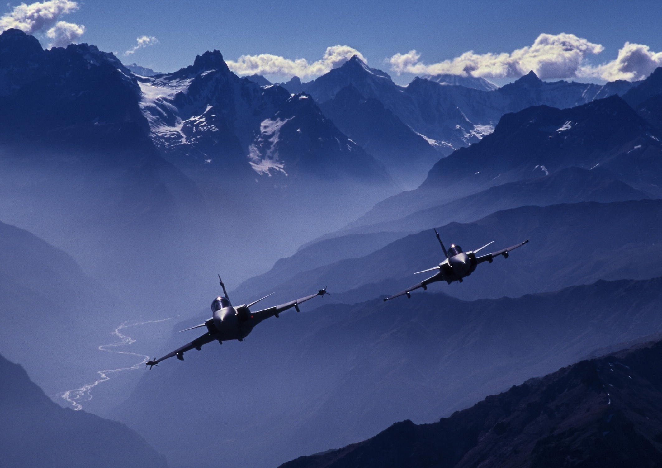 Saab Airplane, Alps jet fighter, Gripen summit flight, Mountainous landscapes, 2130x1510 HD Desktop