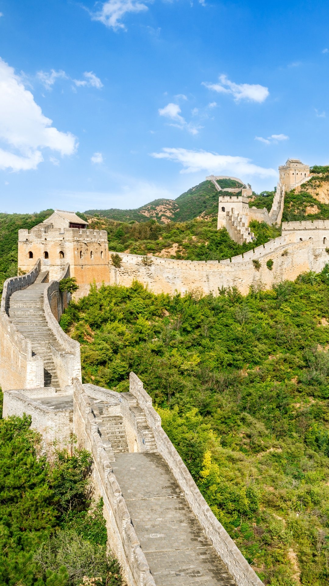 Great Wall of China: One of the largest building-construction projects ever undertaken. 1080x1920 Full HD Background.