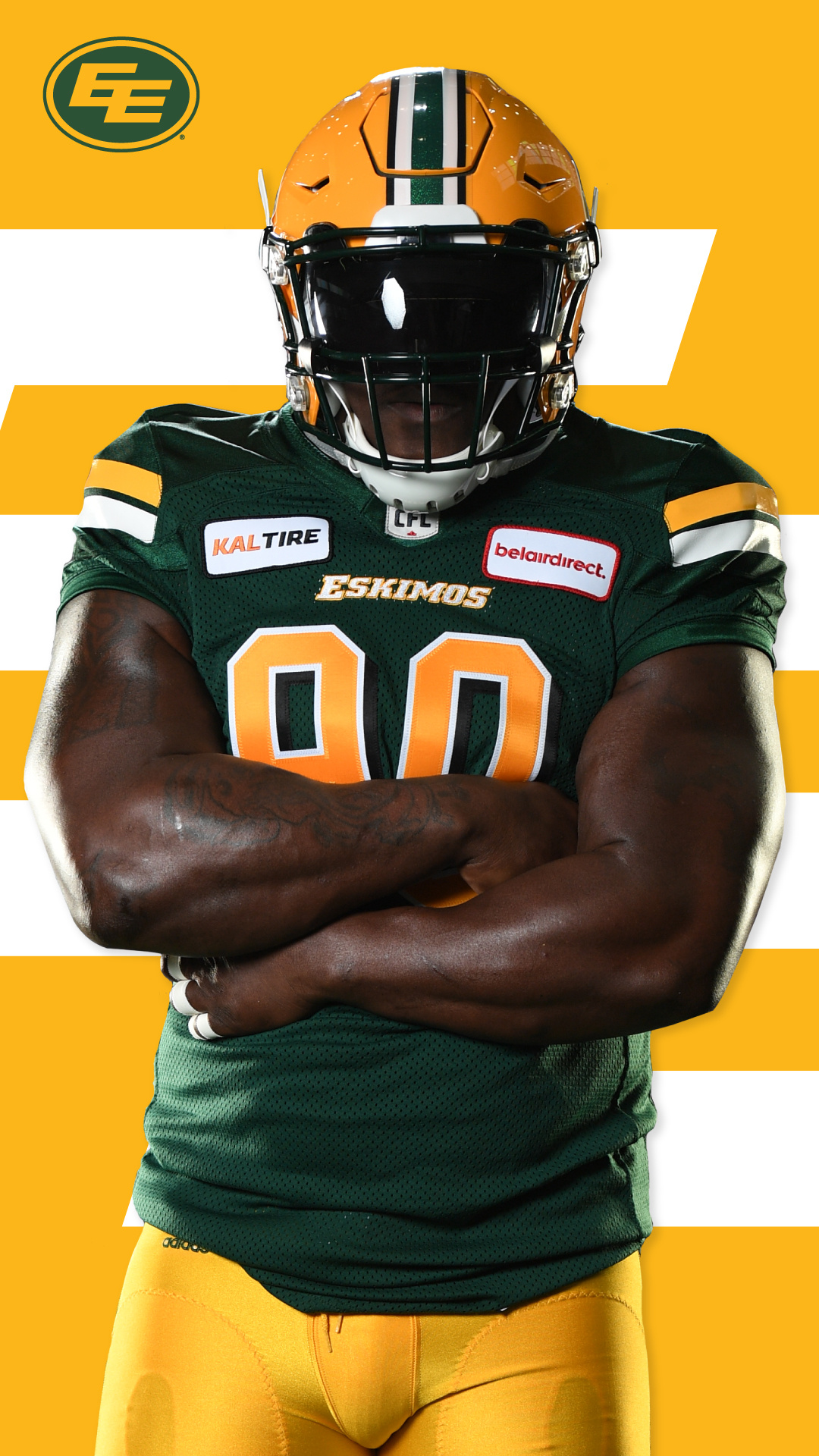 Canadian Football: Pharoah McKever, An American rugby wide receiver for the Edmonton Elks of the CFL, Eskimos. 1080x1920 Full HD Background.