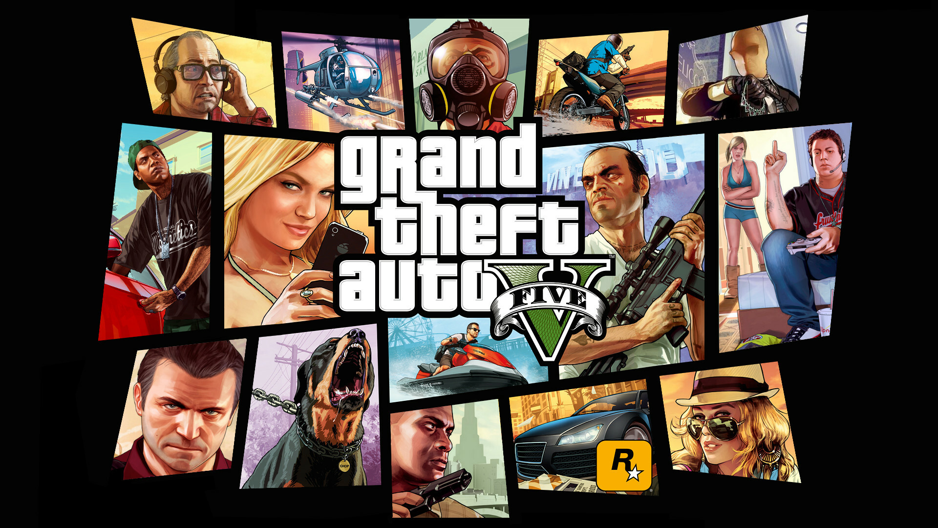 Grand Theft Auto 5: A 2013 action-adventure game developed by Rockstar North. 1920x1080 Full HD Wallpaper.