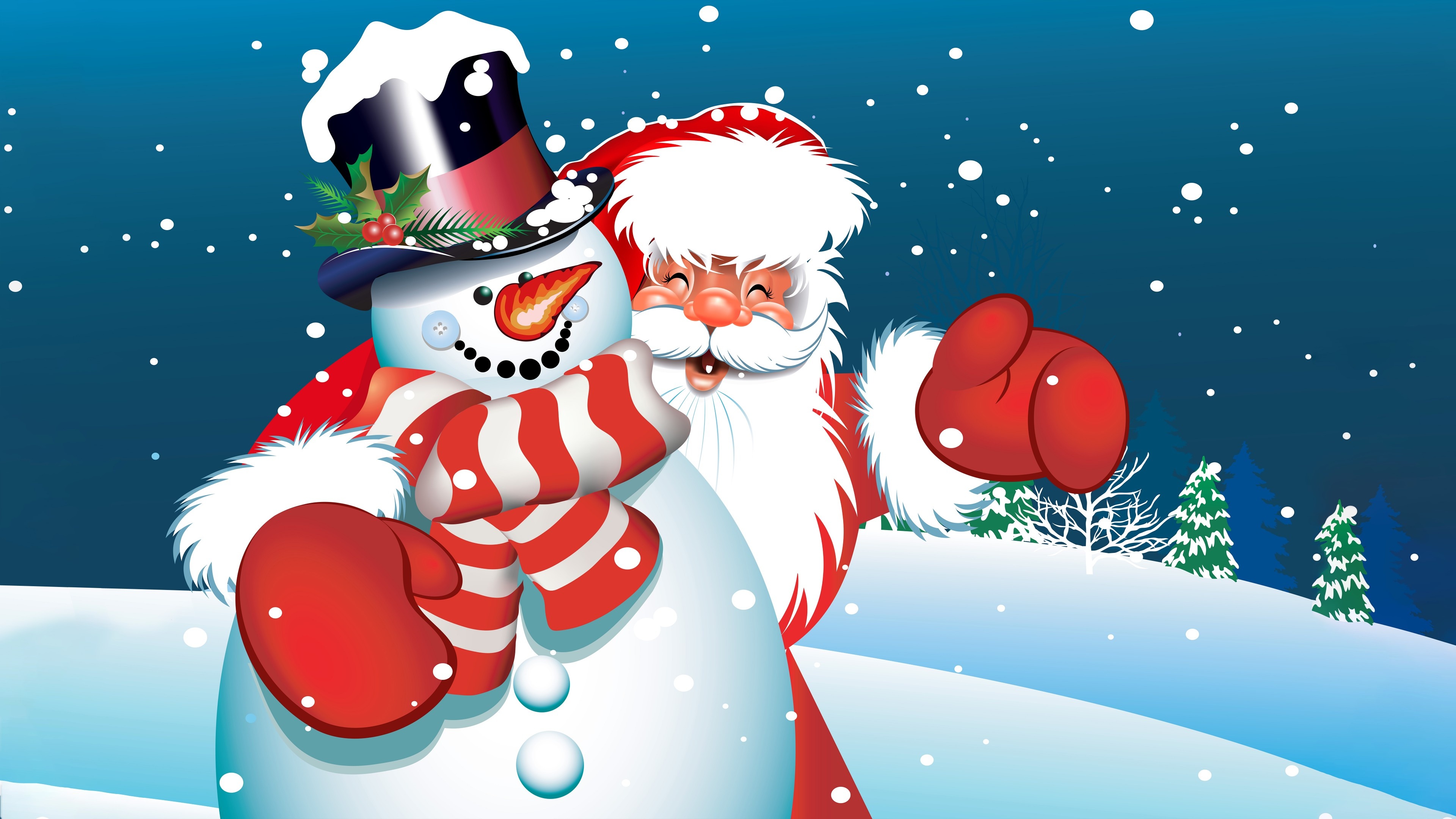 Father Christmas, Christmas wallpapers, Seasonal holiday joy, Festive decorations, 3840x2160 4K Desktop