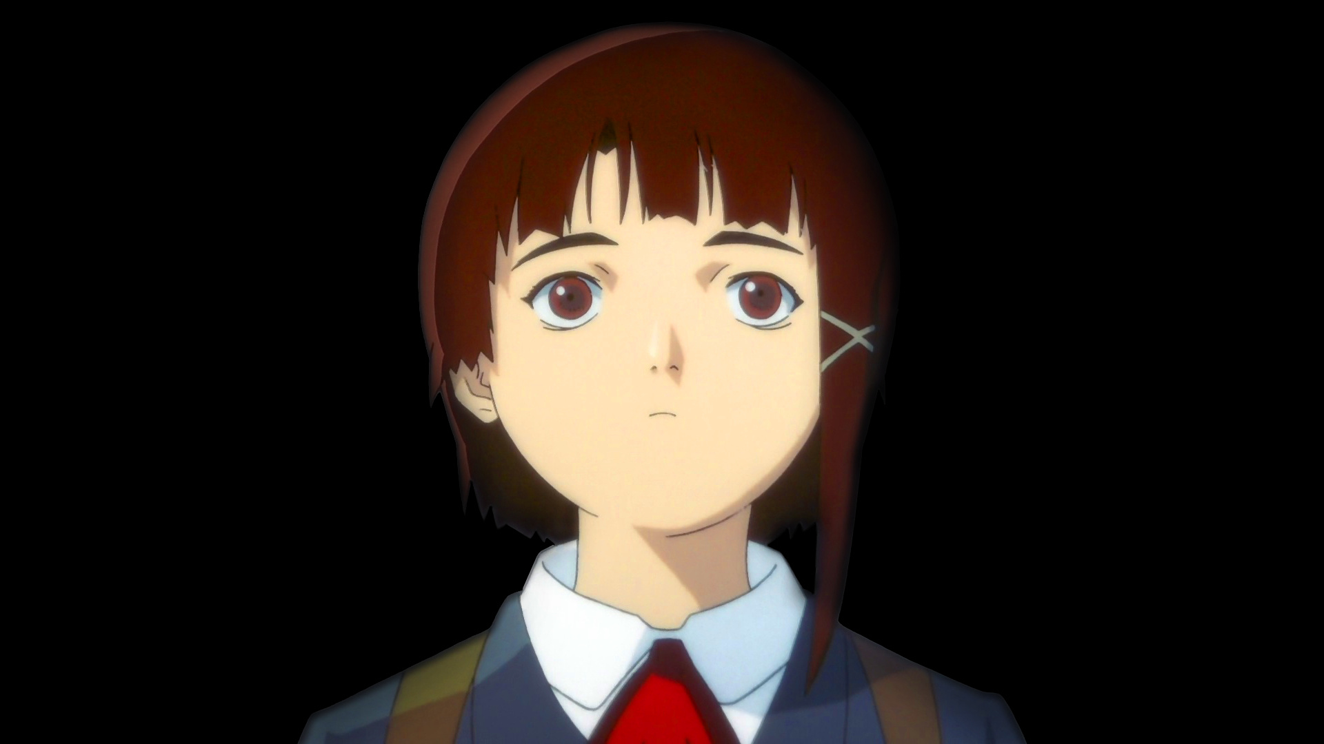 Serial Experiments Lain, Iwakura Lain, Simple background, Redhead anime girl, 1920x1080 Full HD Desktop