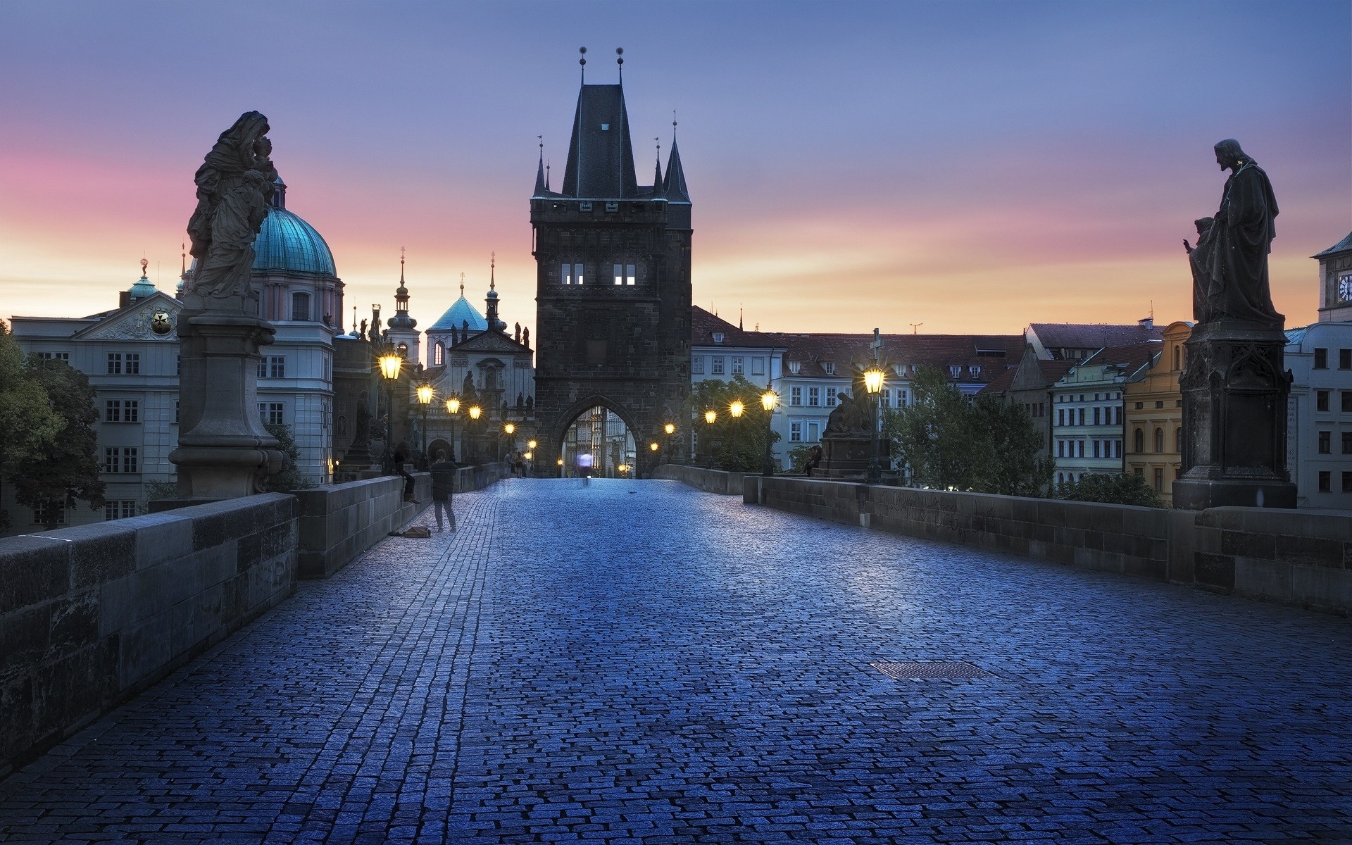 Prague: The site of the Clementinum's Baroque Library Hall. 1920x1200 HD Background.
